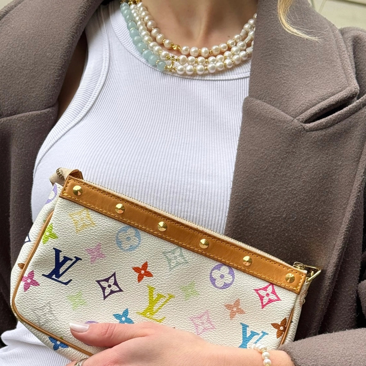 Collier perles de culture doré