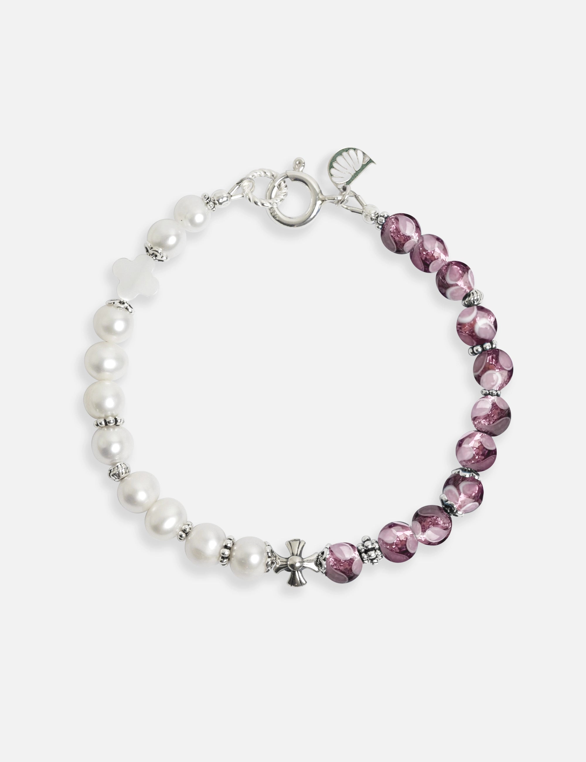 bracelet perles culture violet phosphorescent