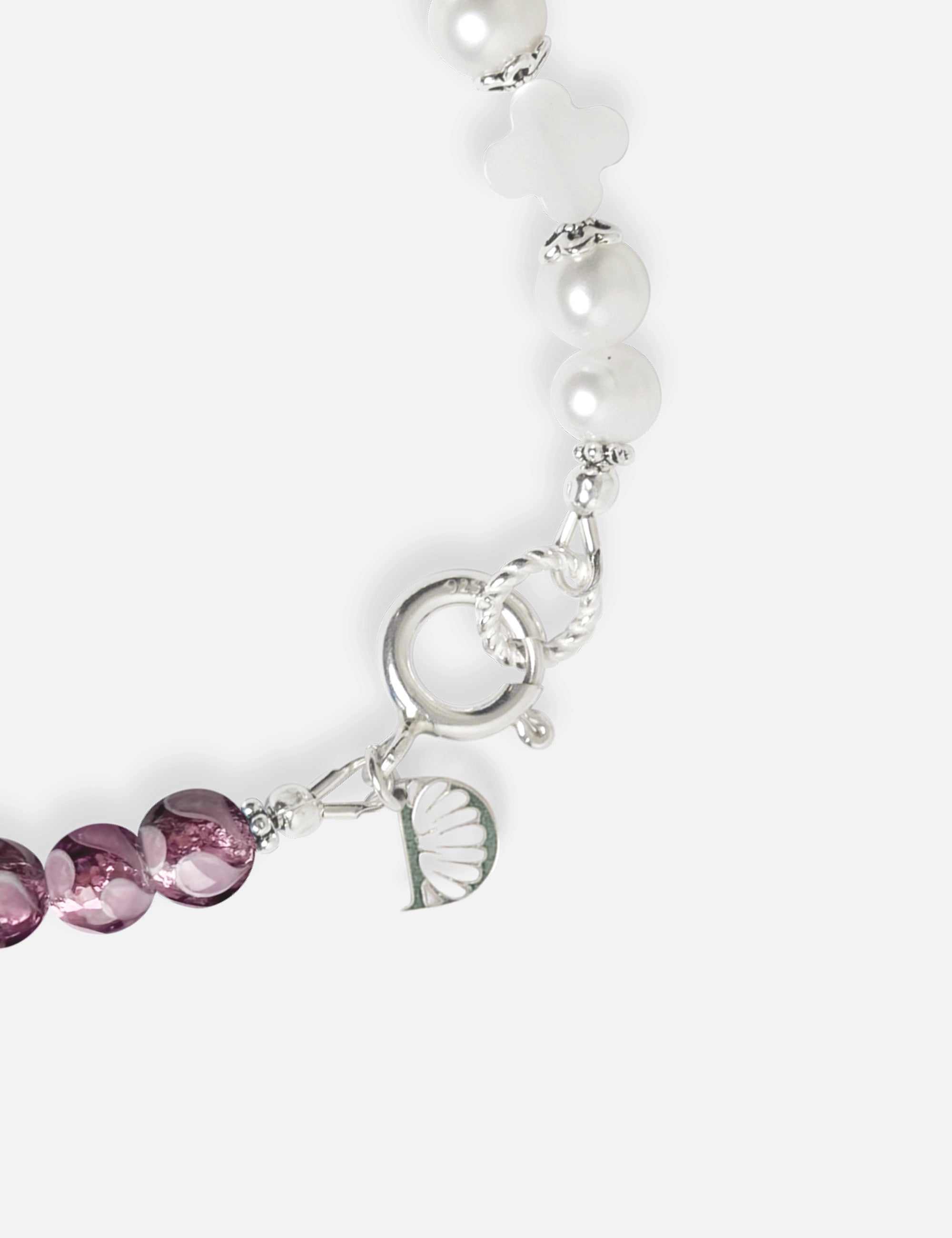 bracelet perles culture violet phosphorescent