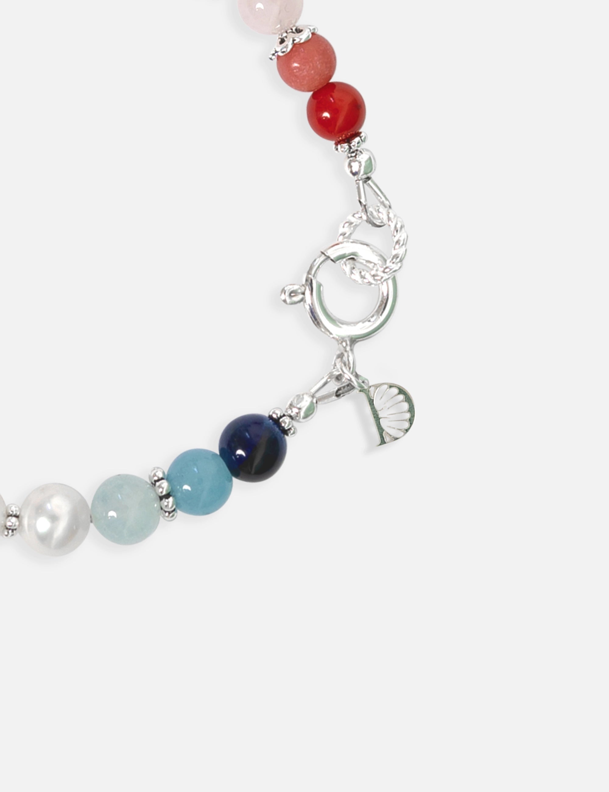 Bracelet perles de culture bleu blanc rouge