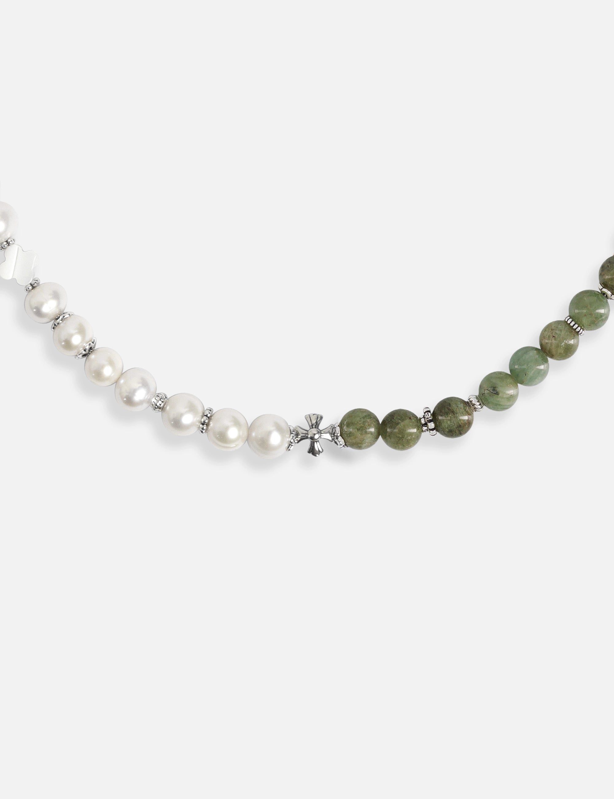 Collier perles de culture pierre naturelle kaki