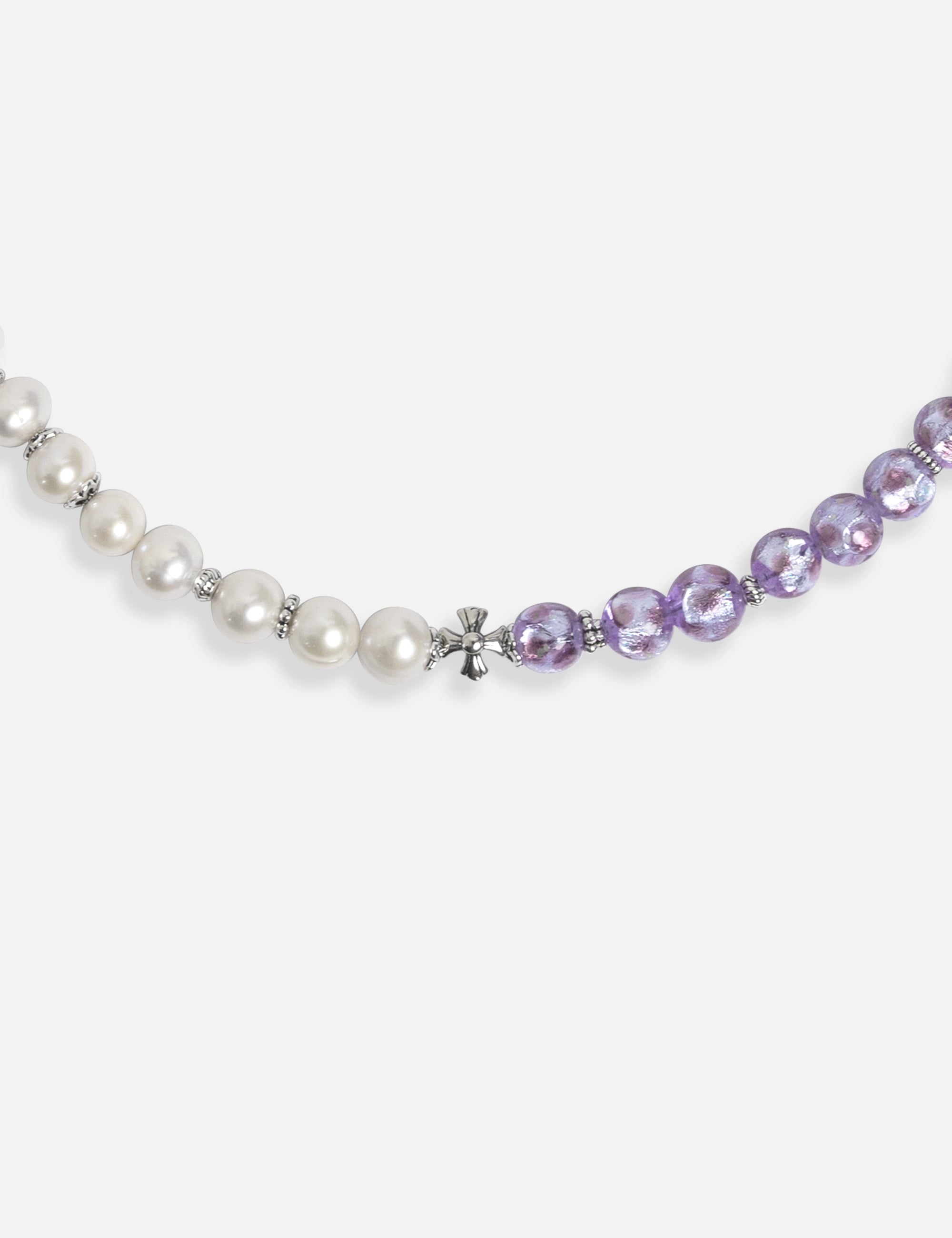 Collier perles violettes phosphorescentes Okinawa