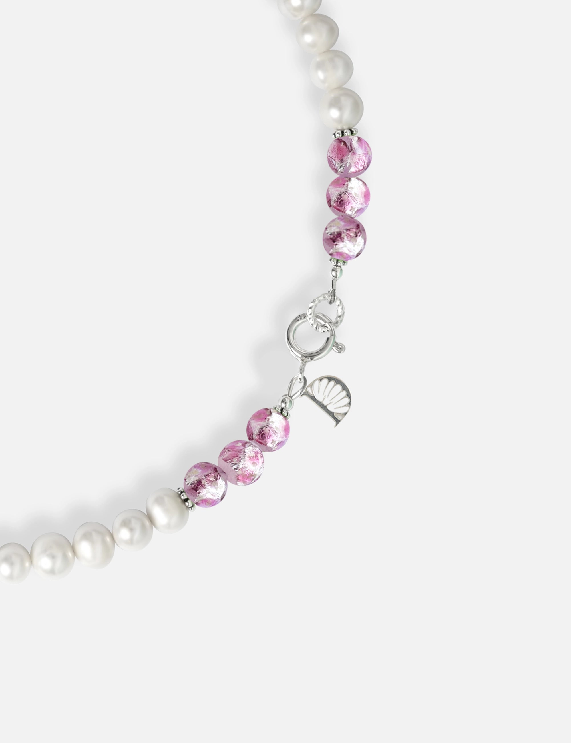 Collier perles culture rose phosphorescent