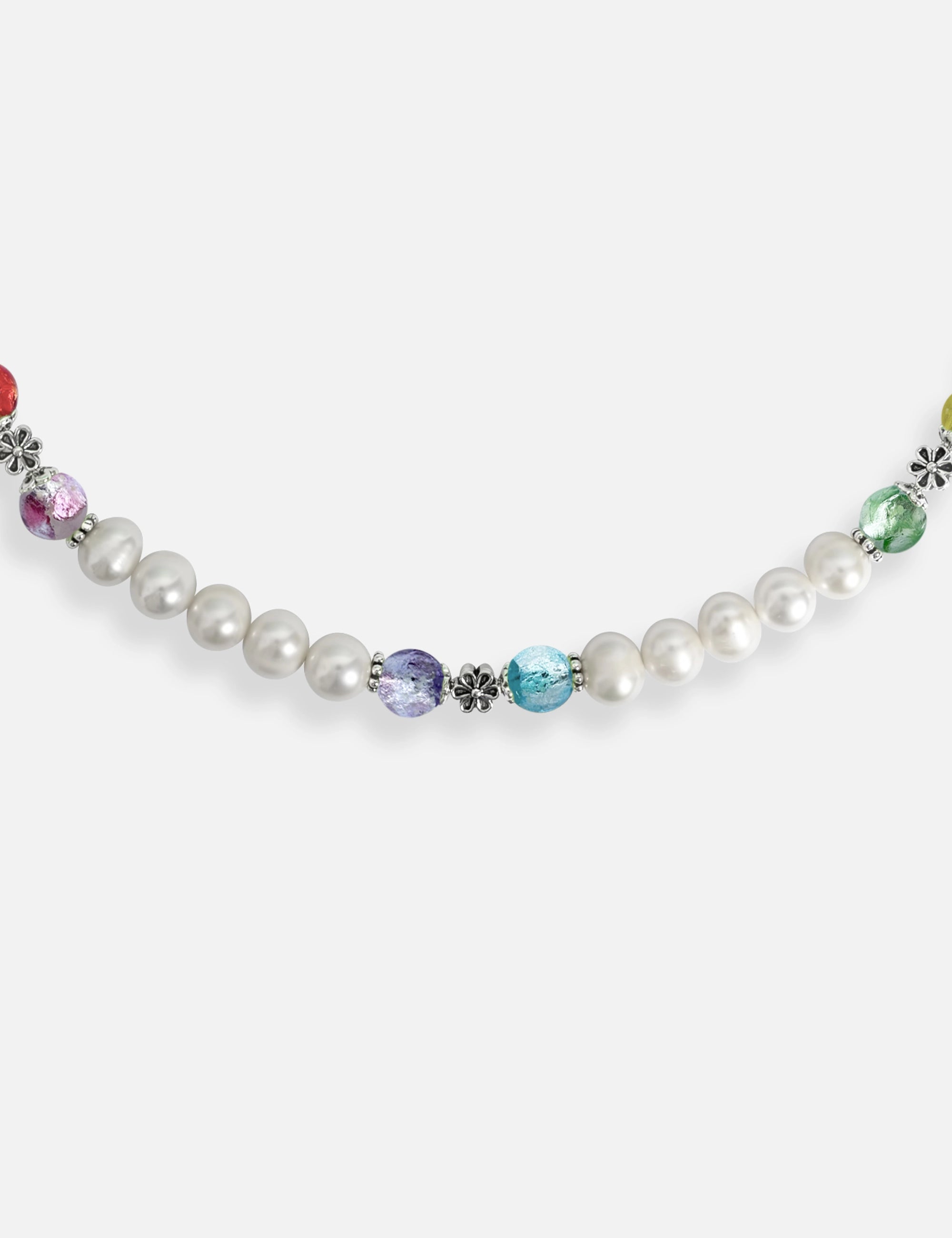 Collier perles culture multicolore phosphorescent