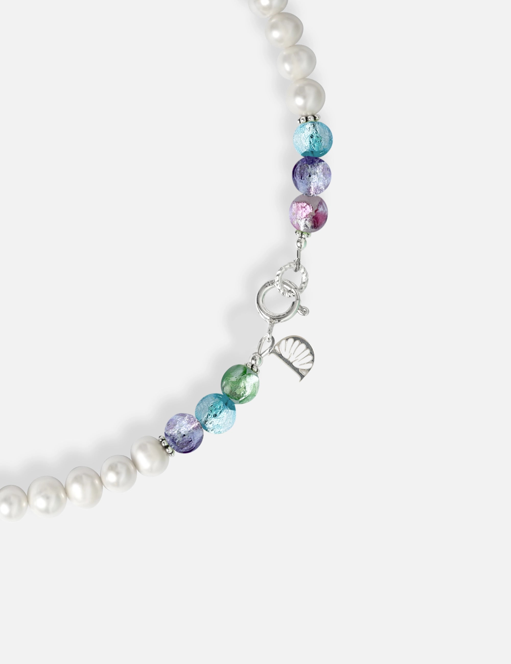 Collier perles culture multicolore phosphorescent