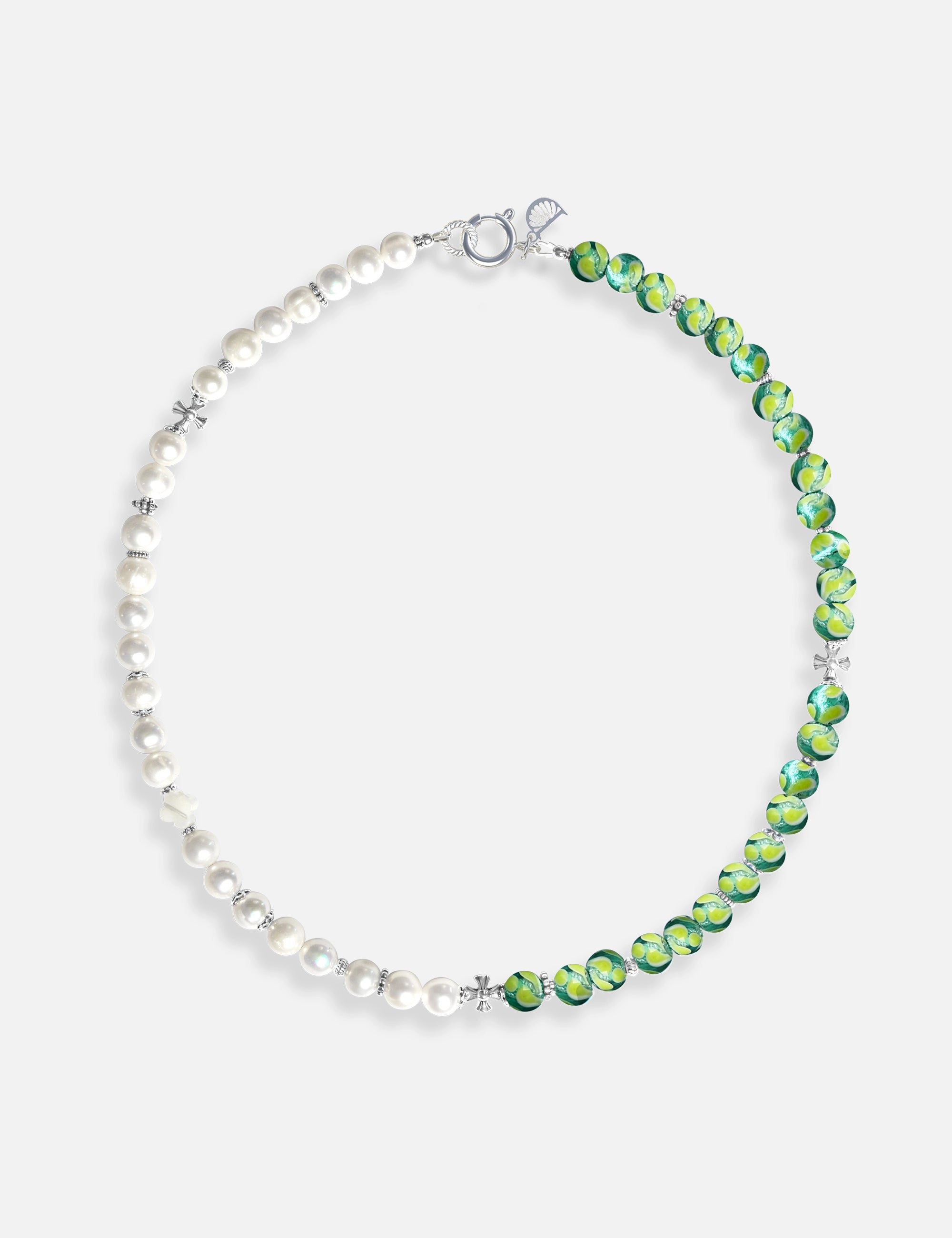 collier perles culture phosphorescent vert