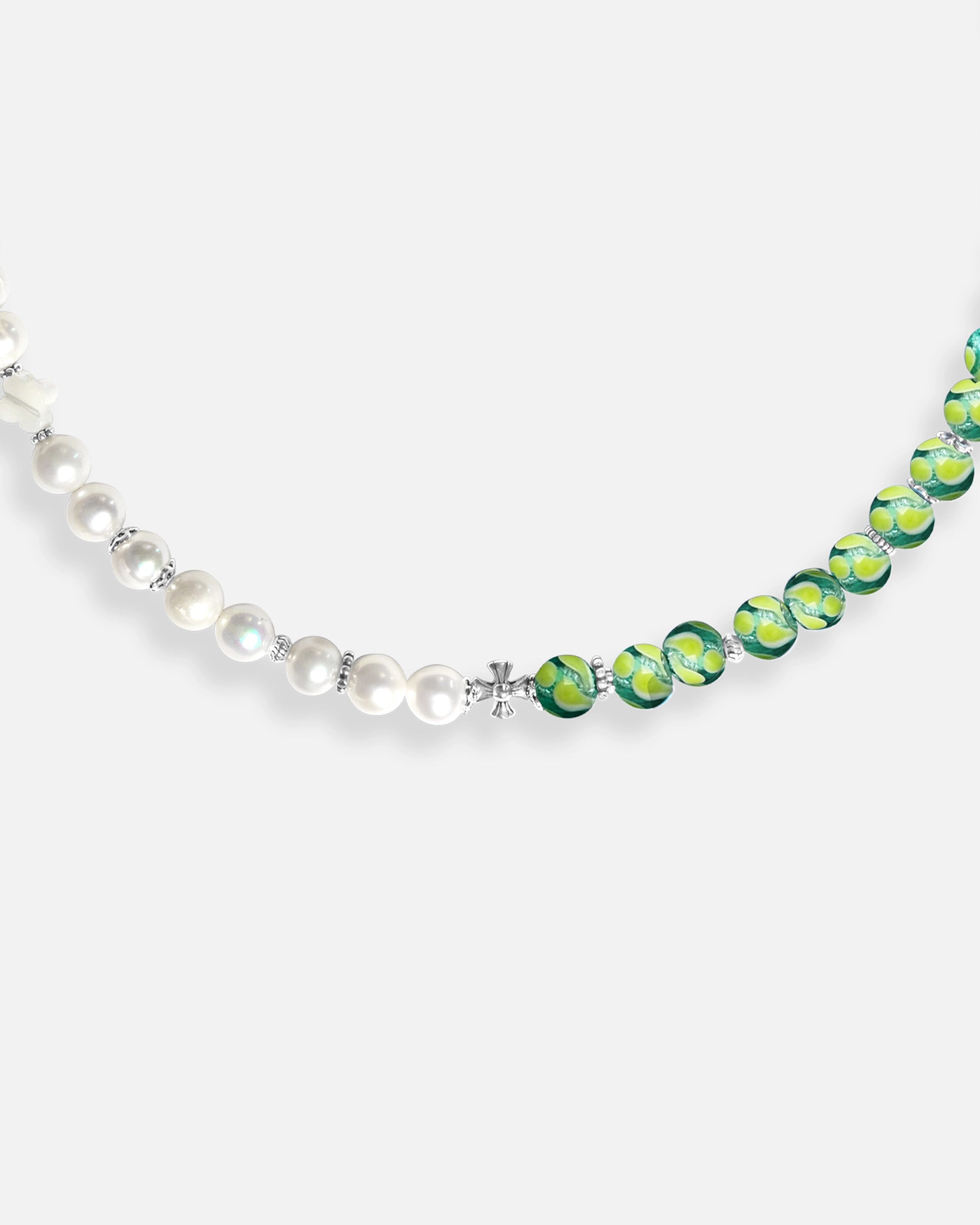 collier perles culture phosphorescent vert