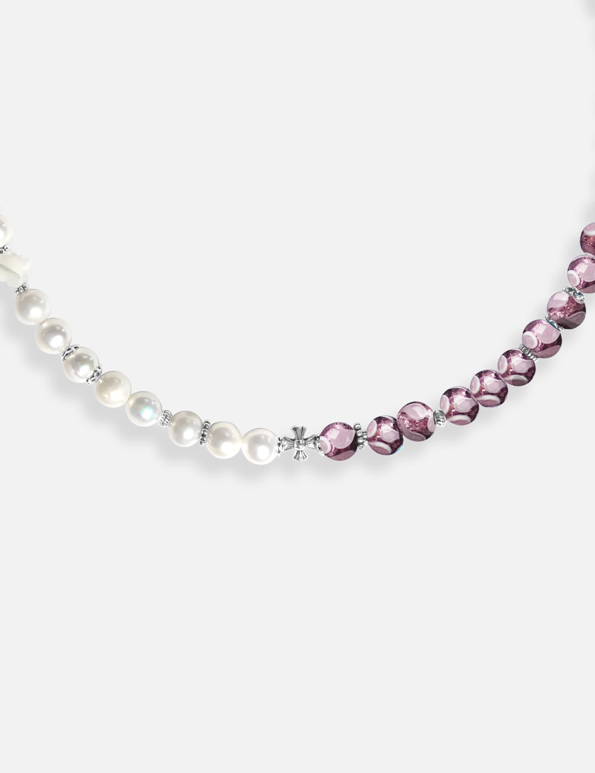 collier perles culture violet phosphorescent