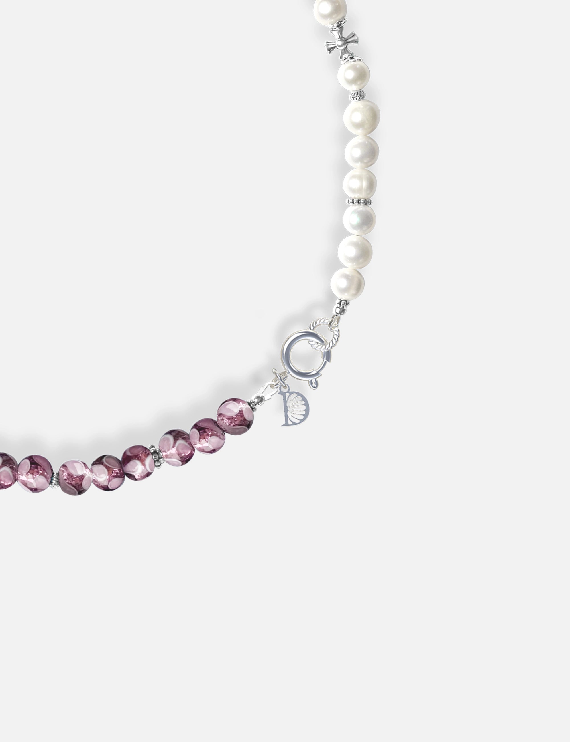 collier perles culture violet phosphorescent