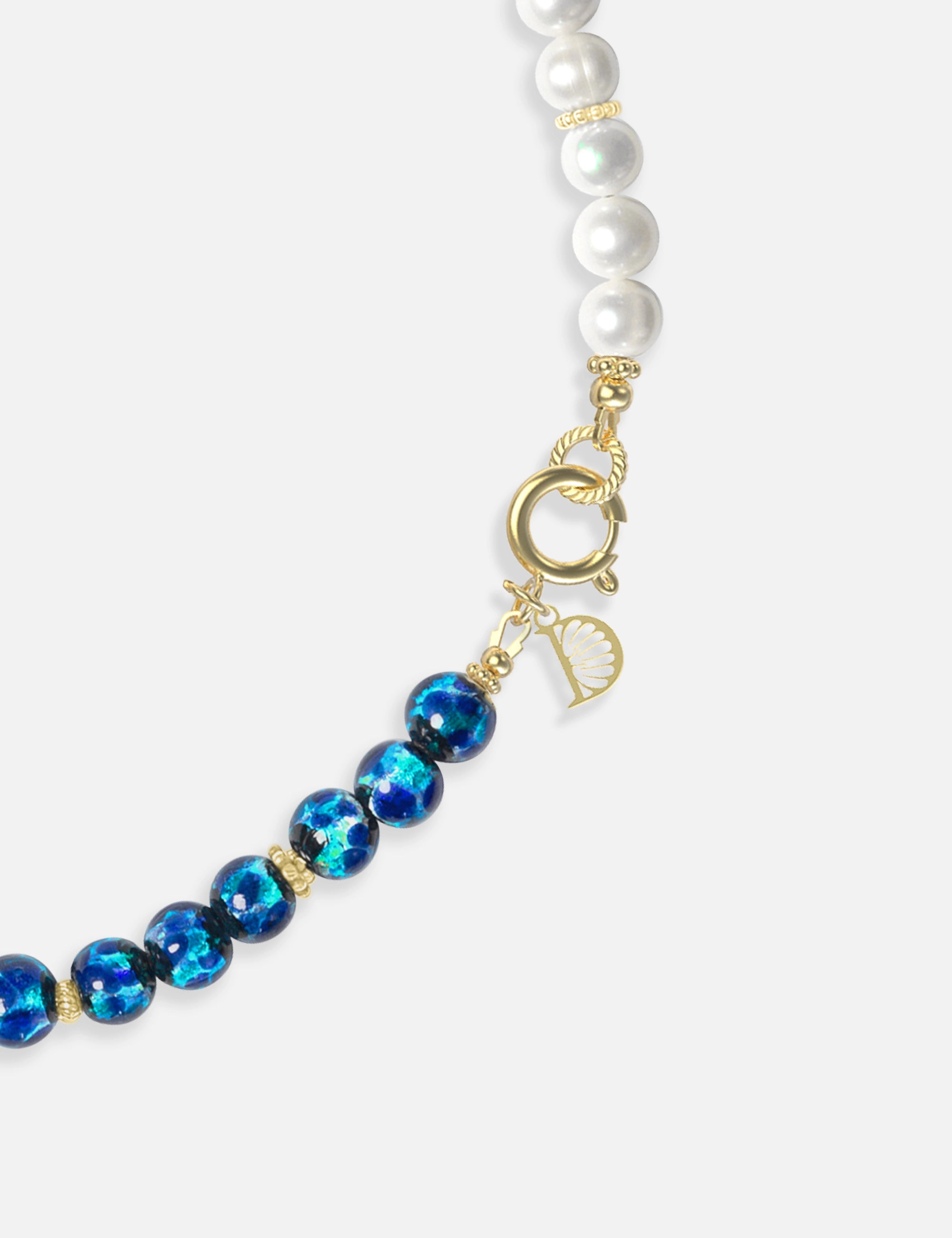 Collier perles de culture phosphorescent or