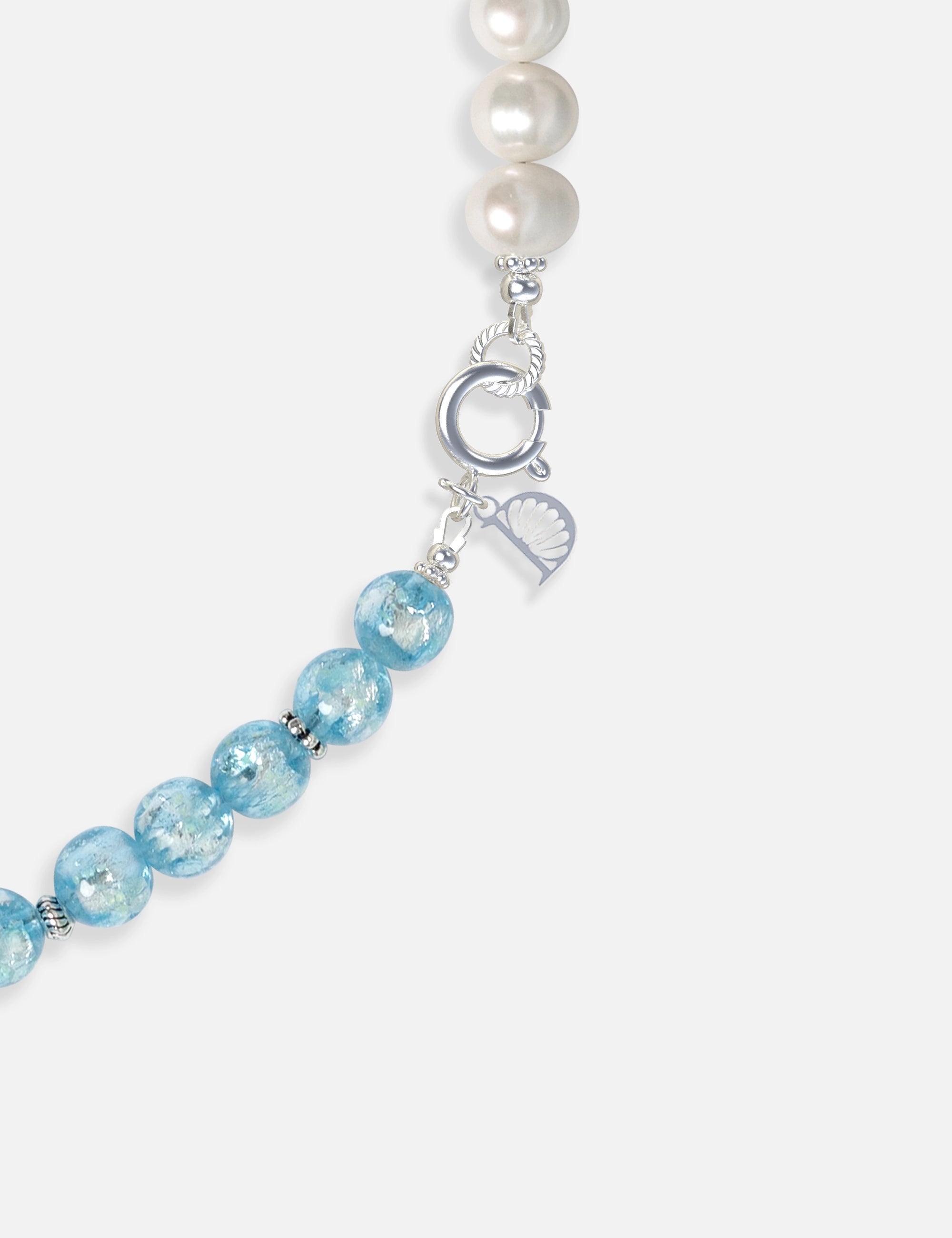 Bracelet perles de culture phosphorescent bleu
