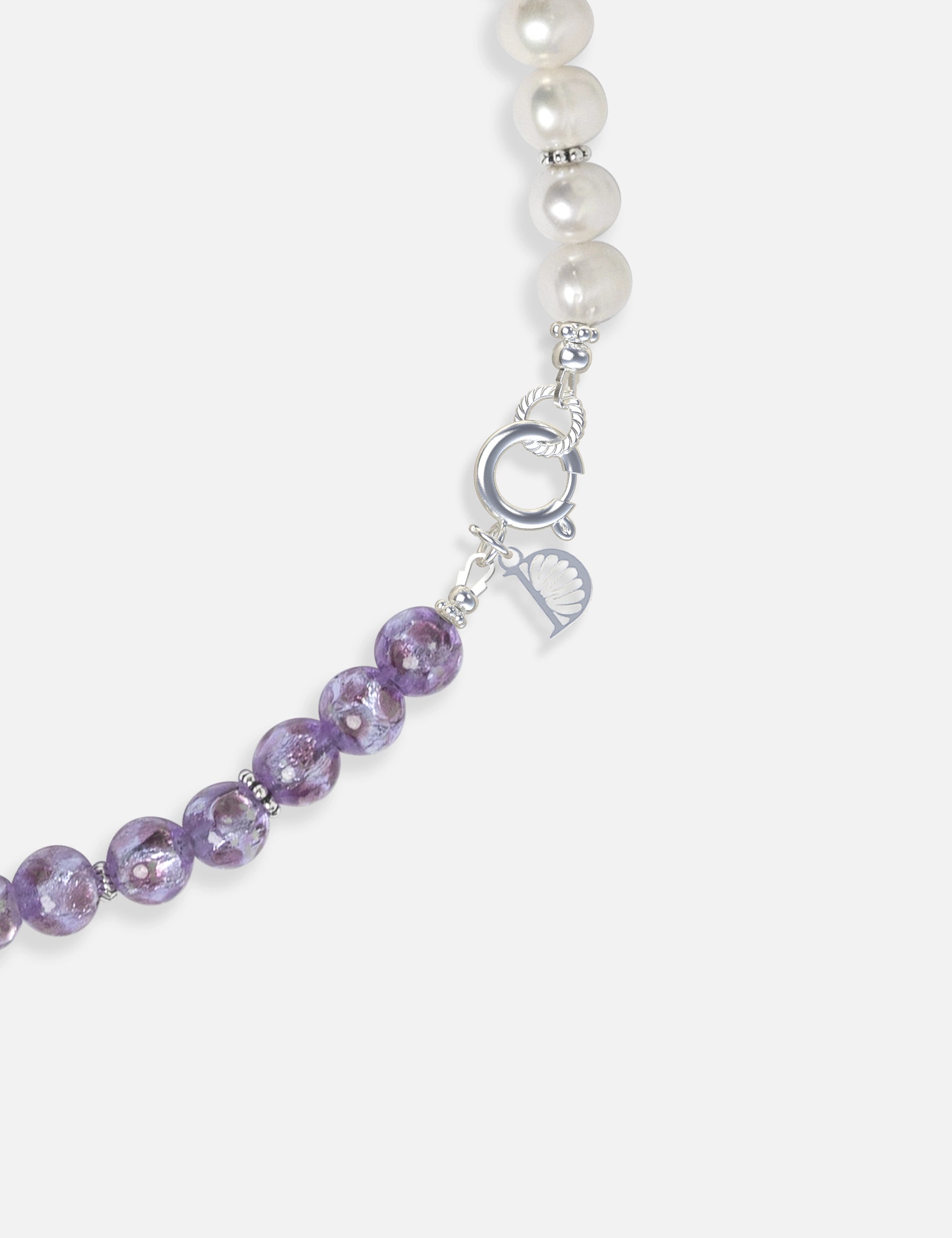 Collier perles de culture phosphorescent violet
