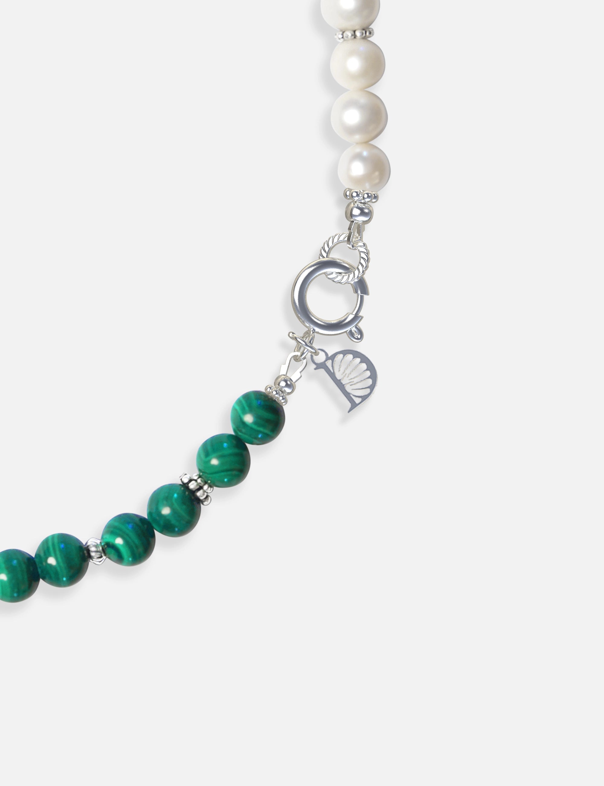 Collier perles de culture vert malachite