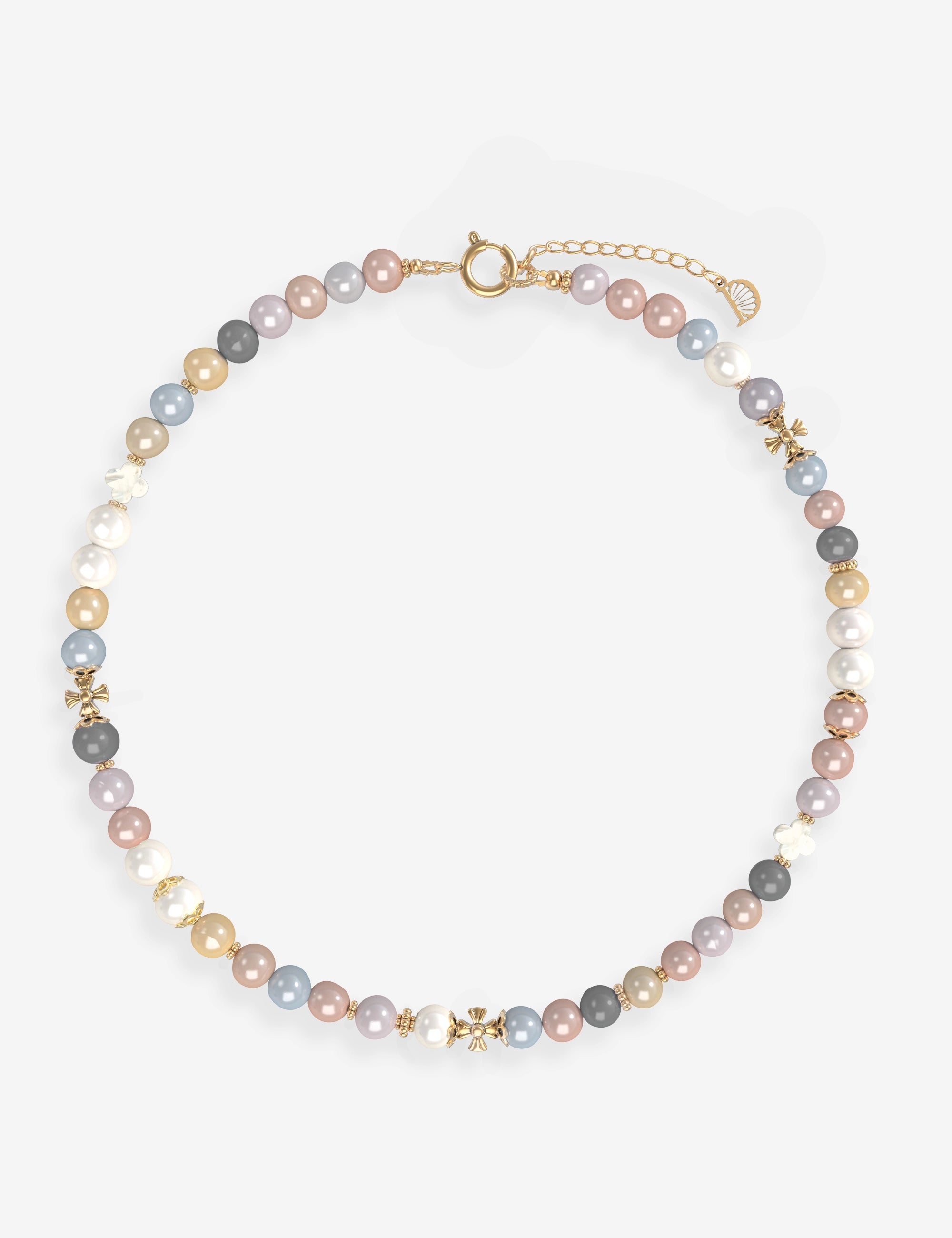collier perles culture multicolore