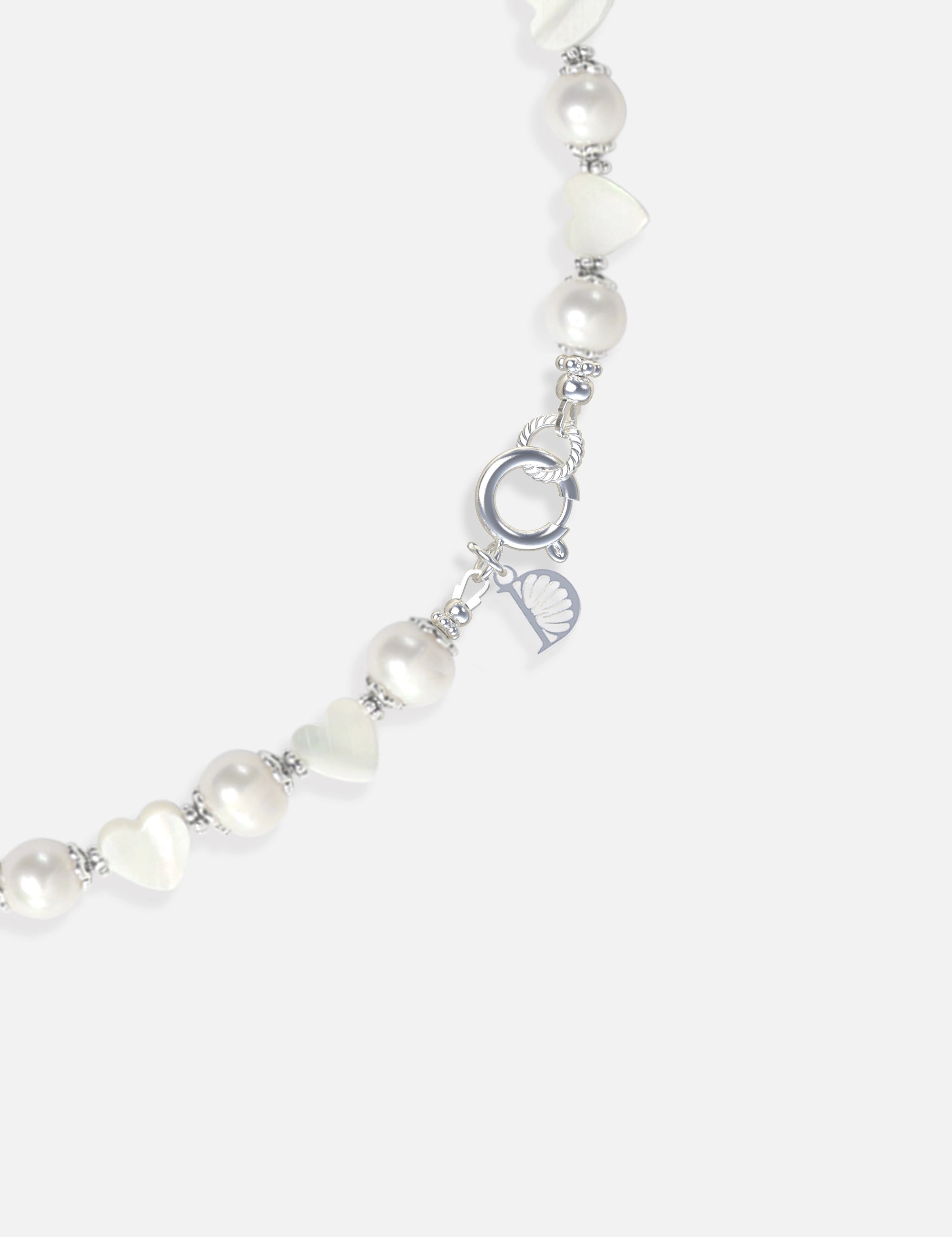 Collier perles de culture cœurs