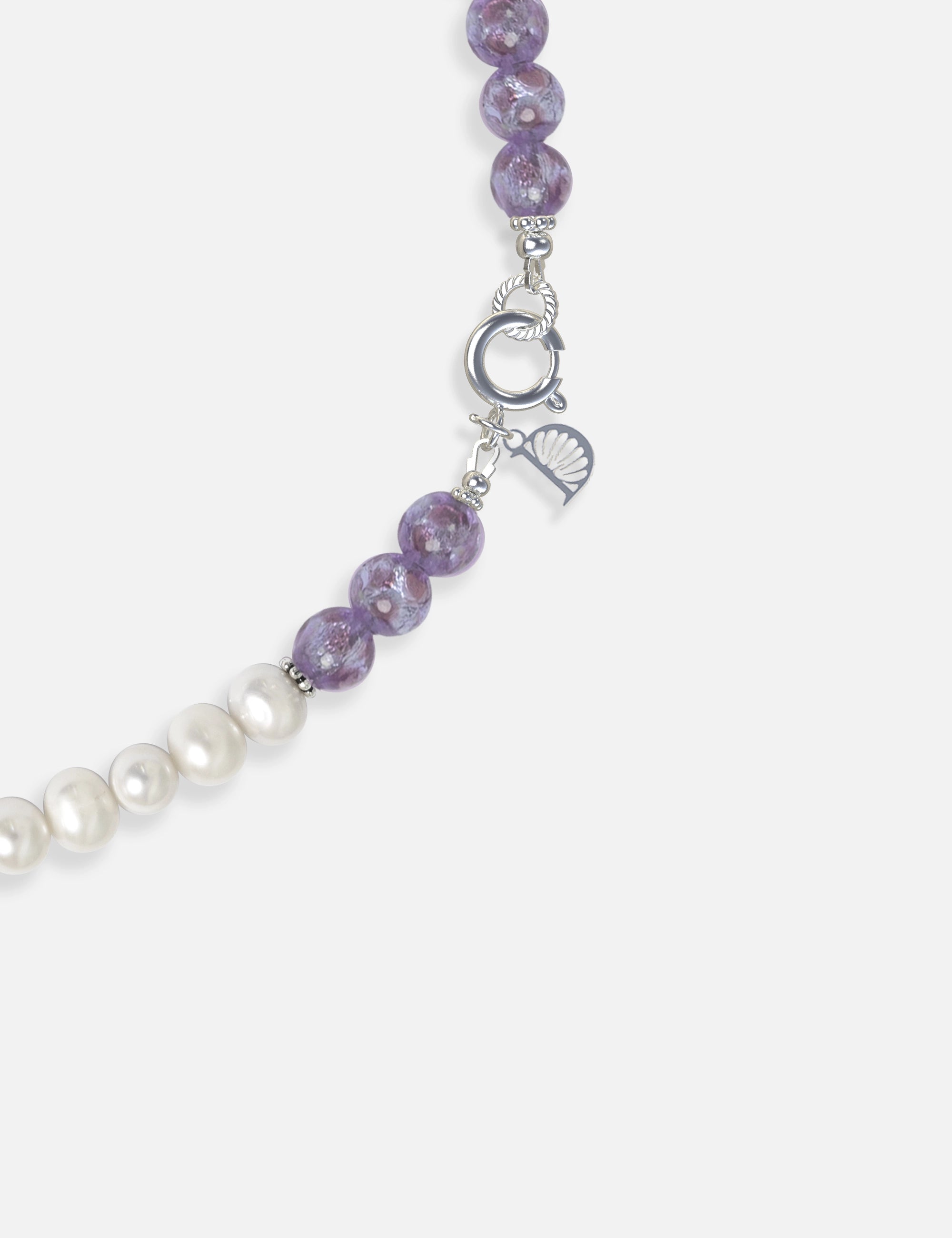 Collier perles de culture phosphorescent violet