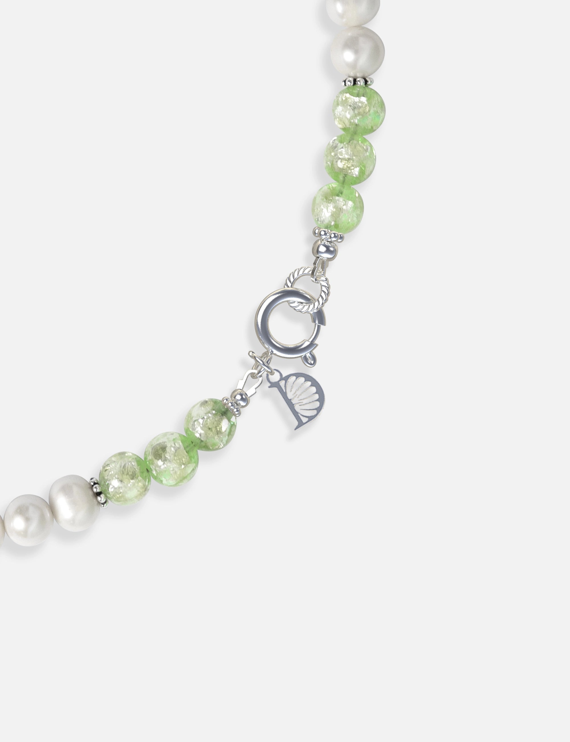 Collier perles de culture phosphorescent vert