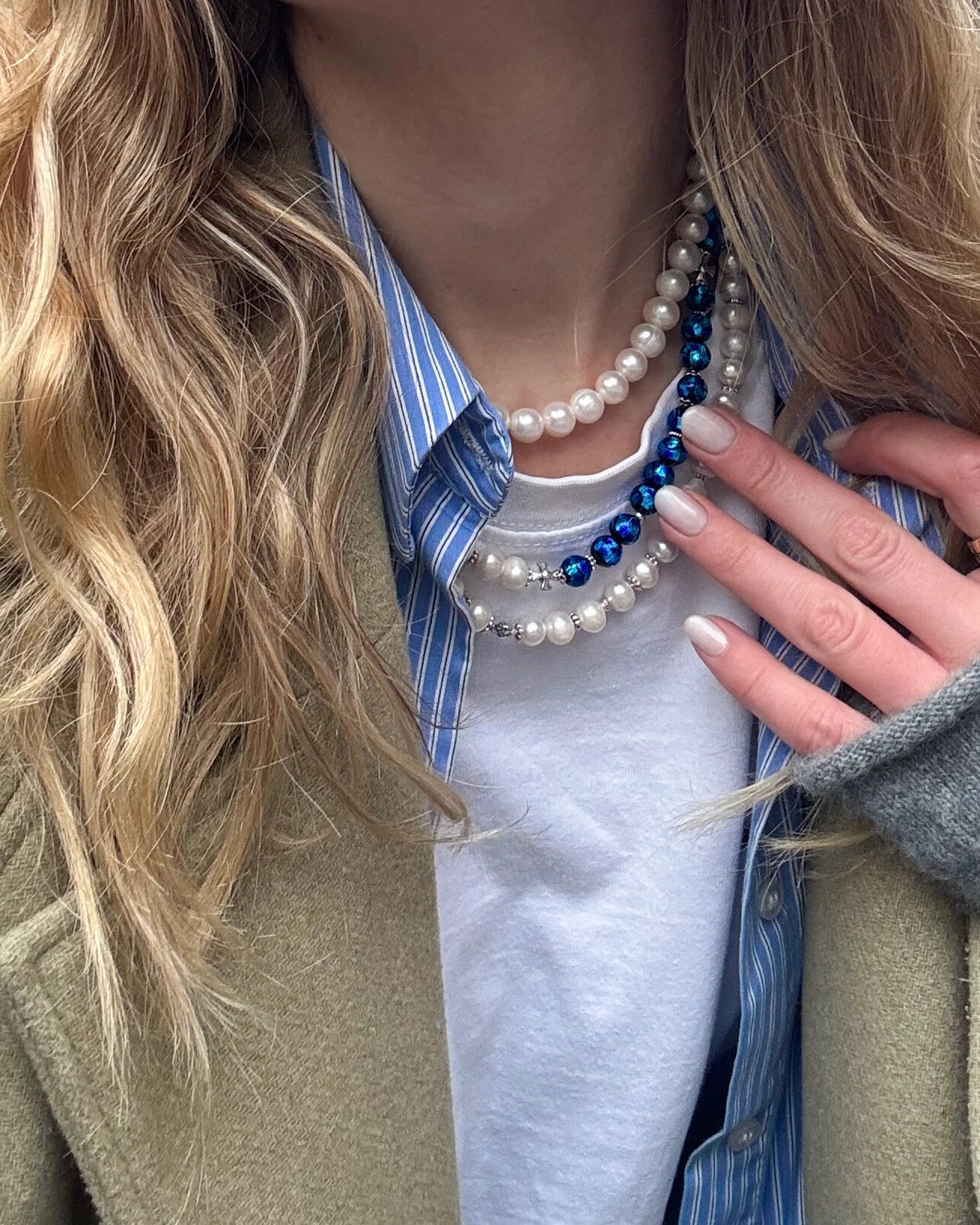 collier perles de culture phosphorescent