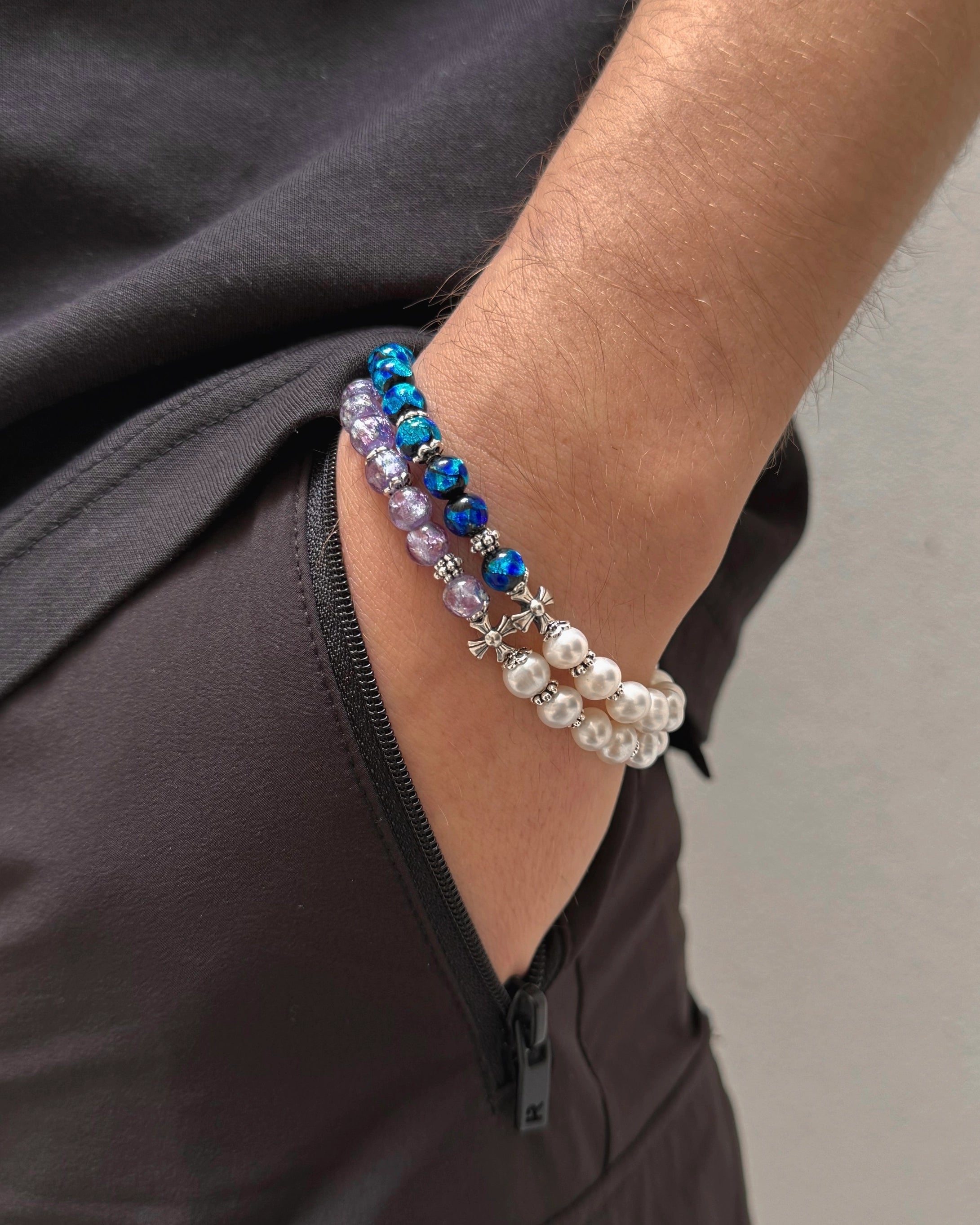 bracelet perles de culture phosphorescent