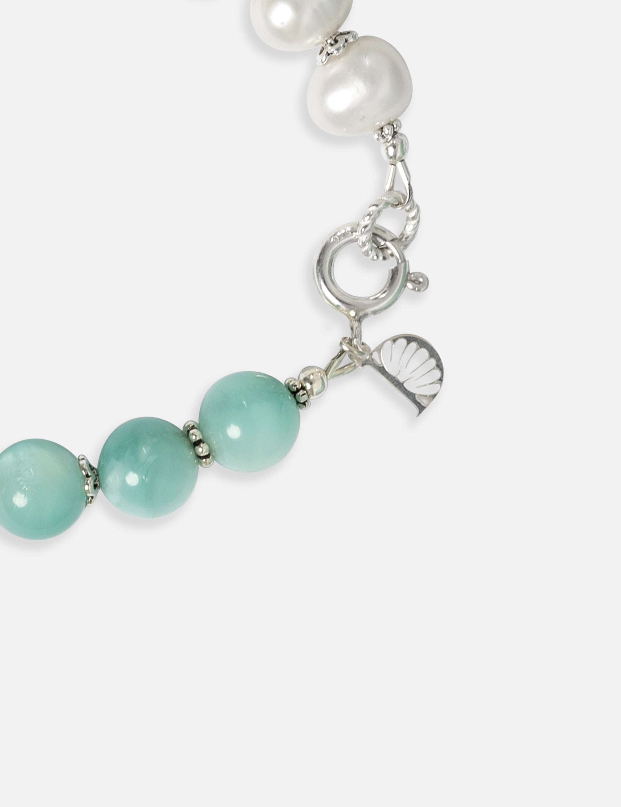 Bracelet perles de culture bleu