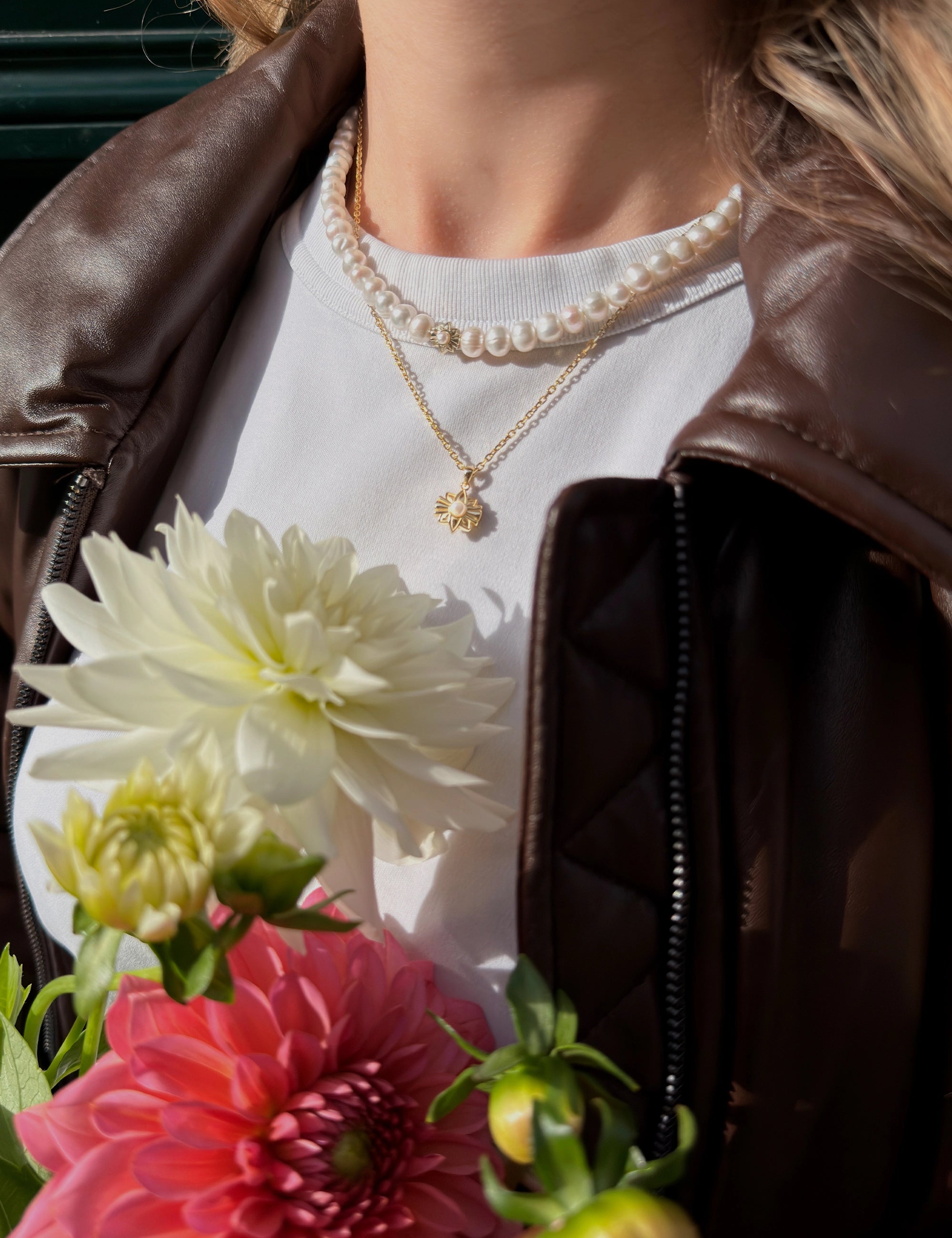 pendentif or perles de culture