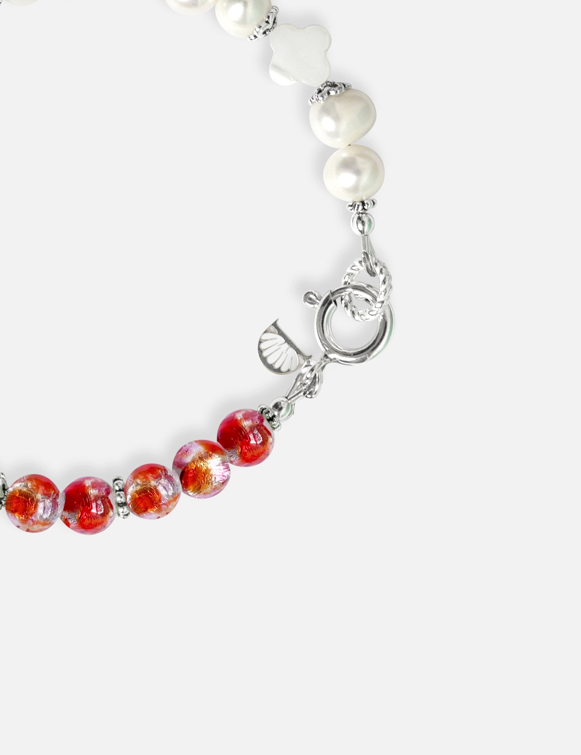 Bracelet perles de culture corail phosphorescent