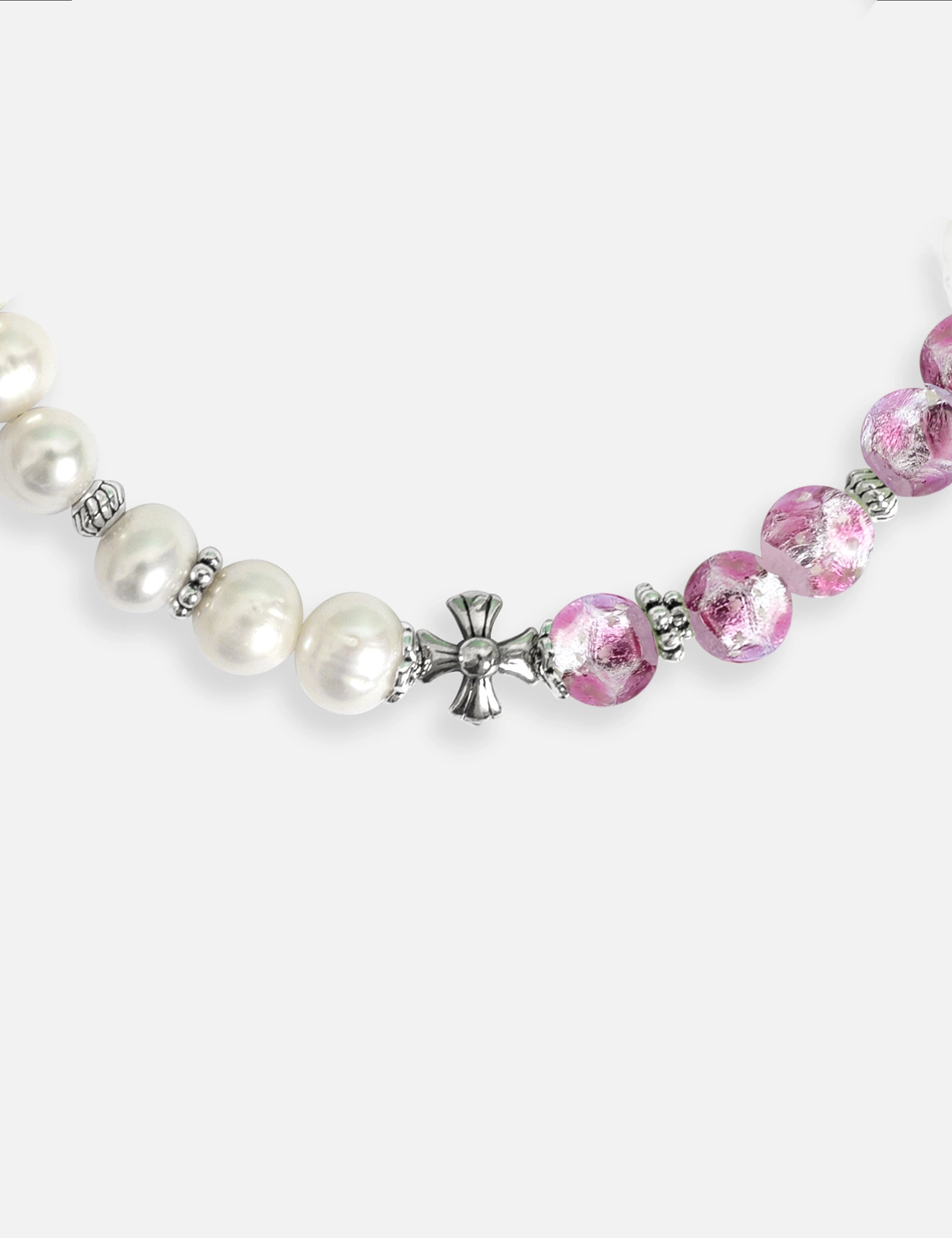 Bracelet perles de culture rose phosphorescent