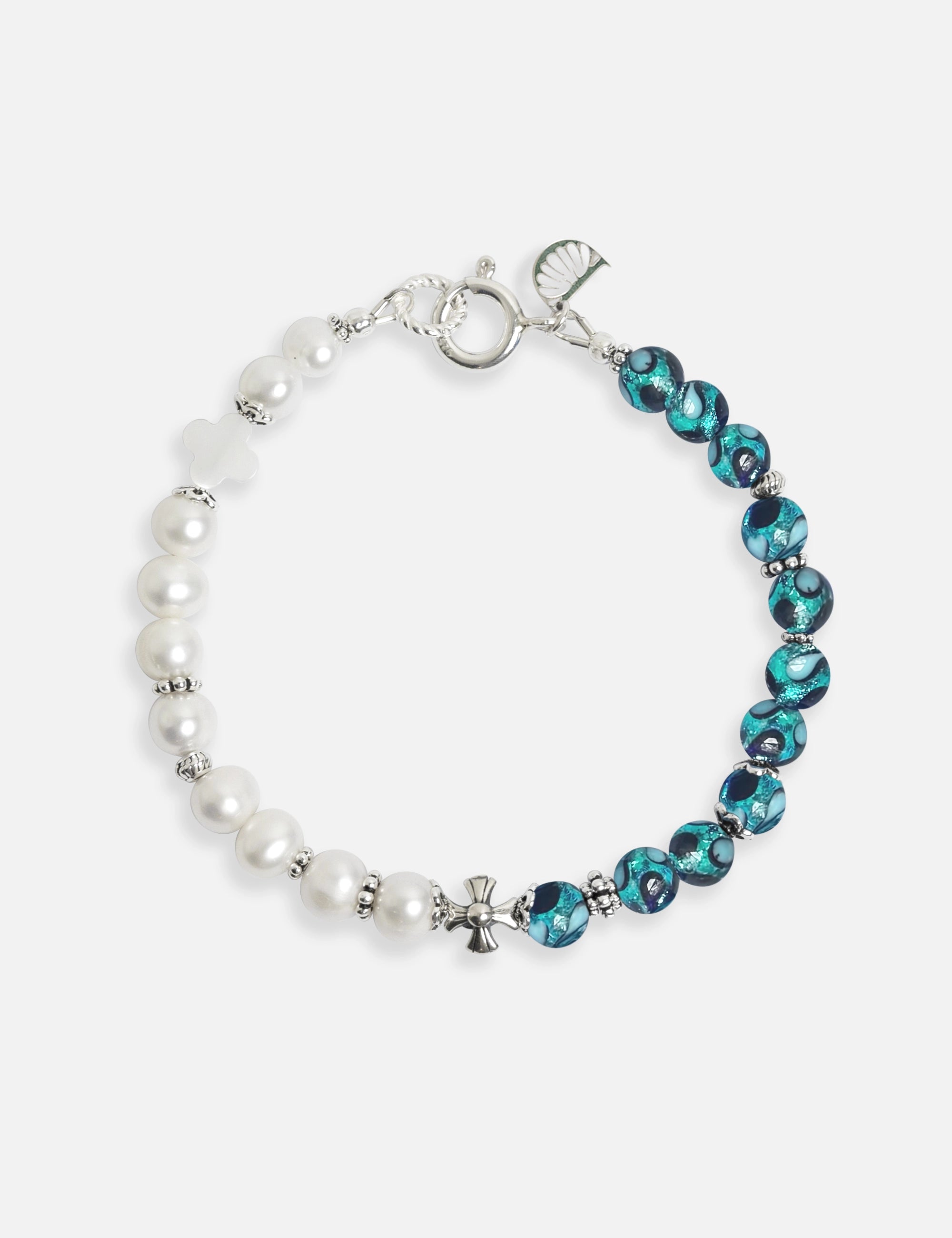 bracelet perles culture bleu phosphorescent