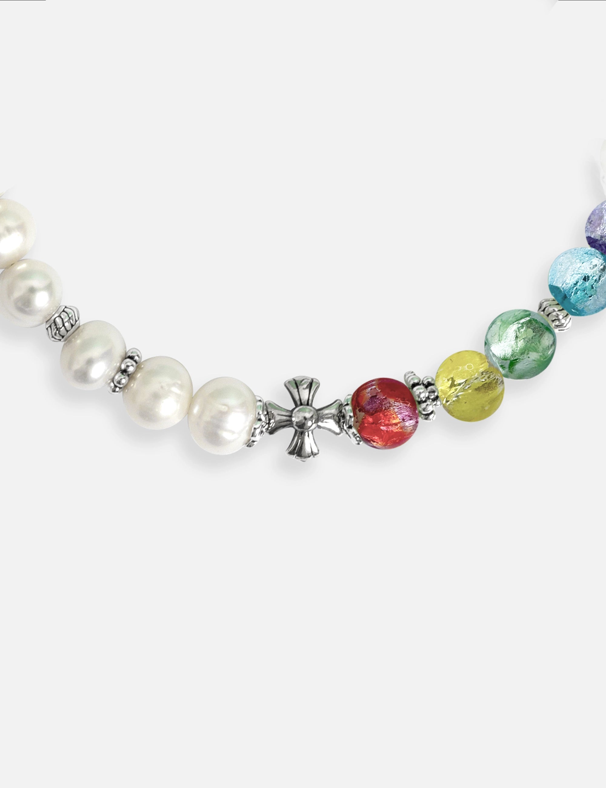 Bracelet perles de culture multicolore phosphorescent