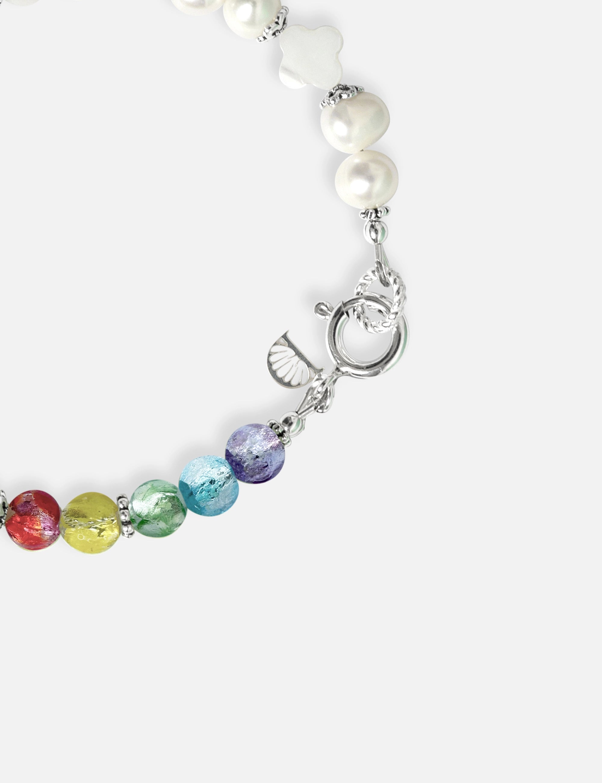 Bracelet perles de culture multicolore phosphorescent