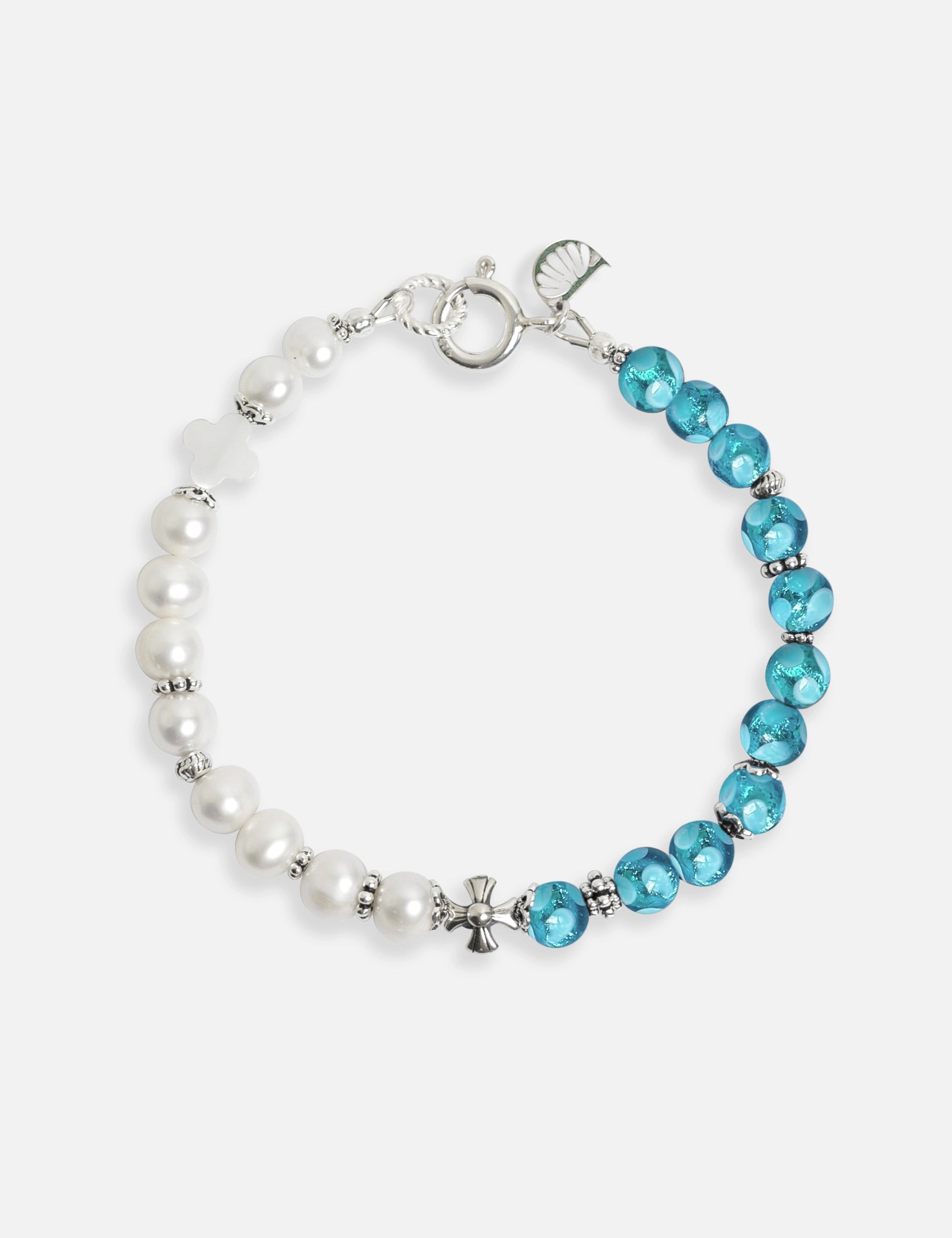 bracelet perles culture bleu phosphorescent