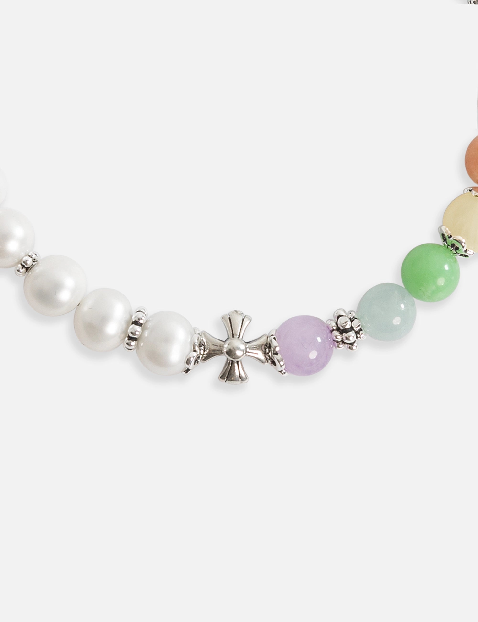 Bracelet perles de culture pierres multicolores