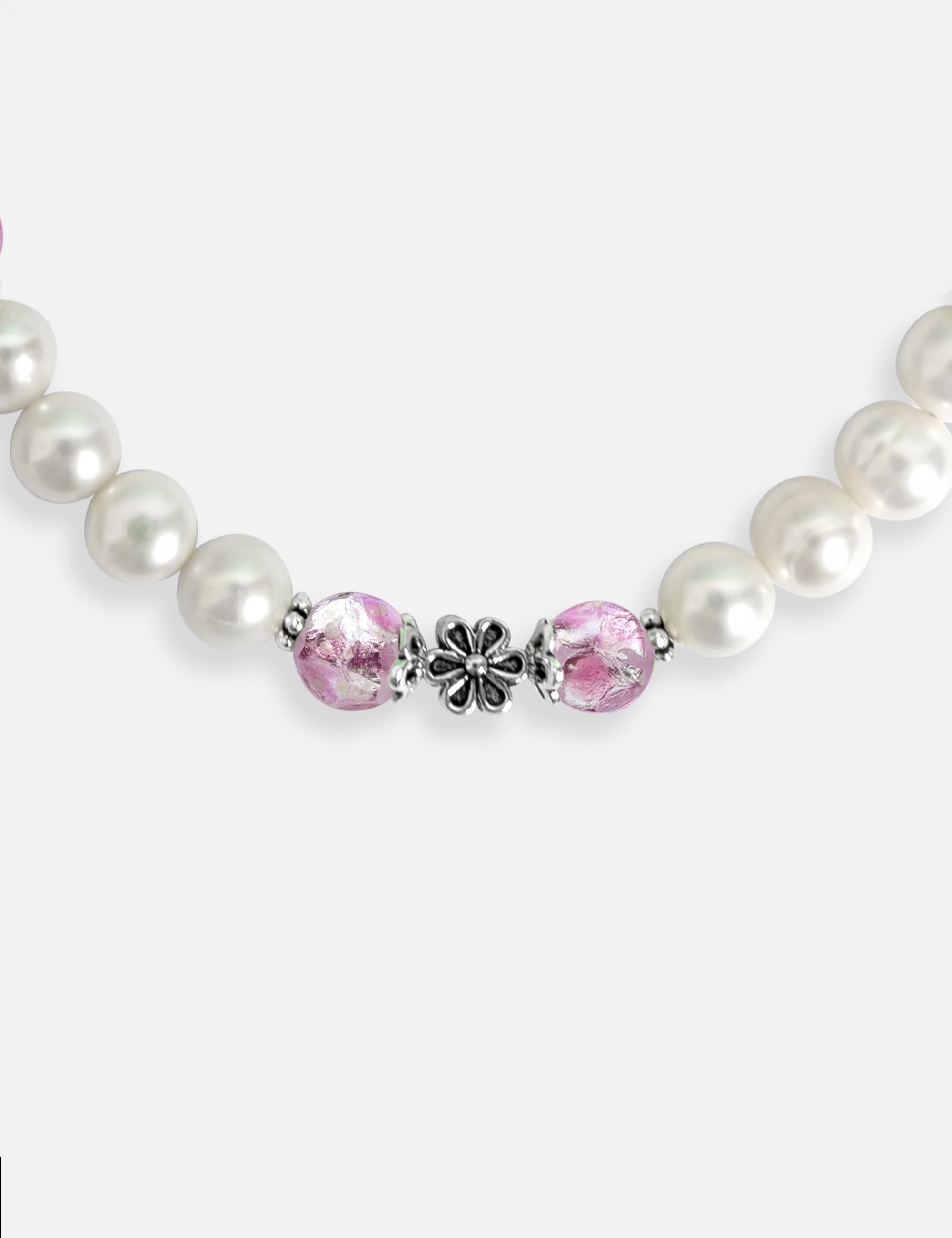 Bracelet perles culture rose phosphorescent