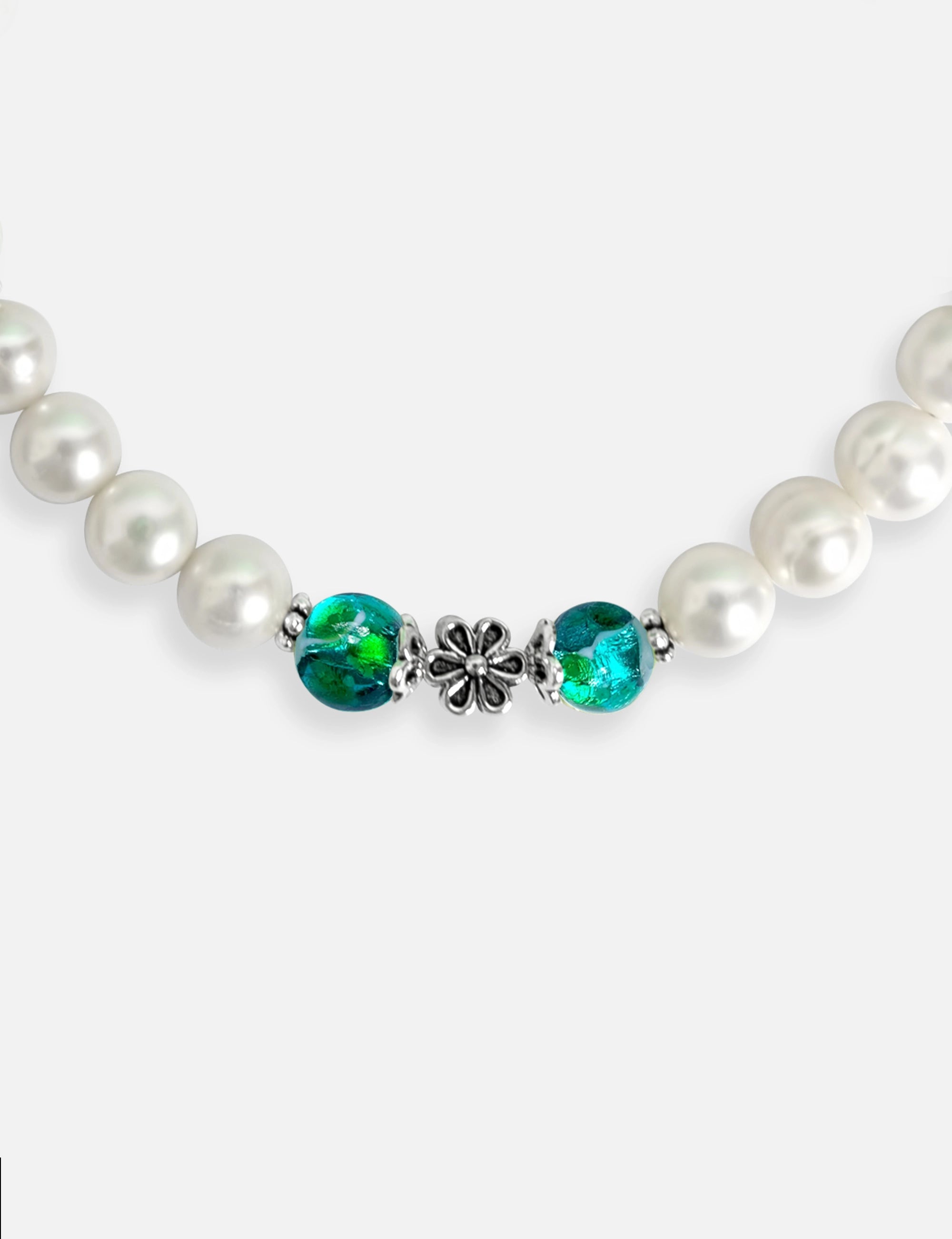 Bracelet perles culture bleu phosphorescent