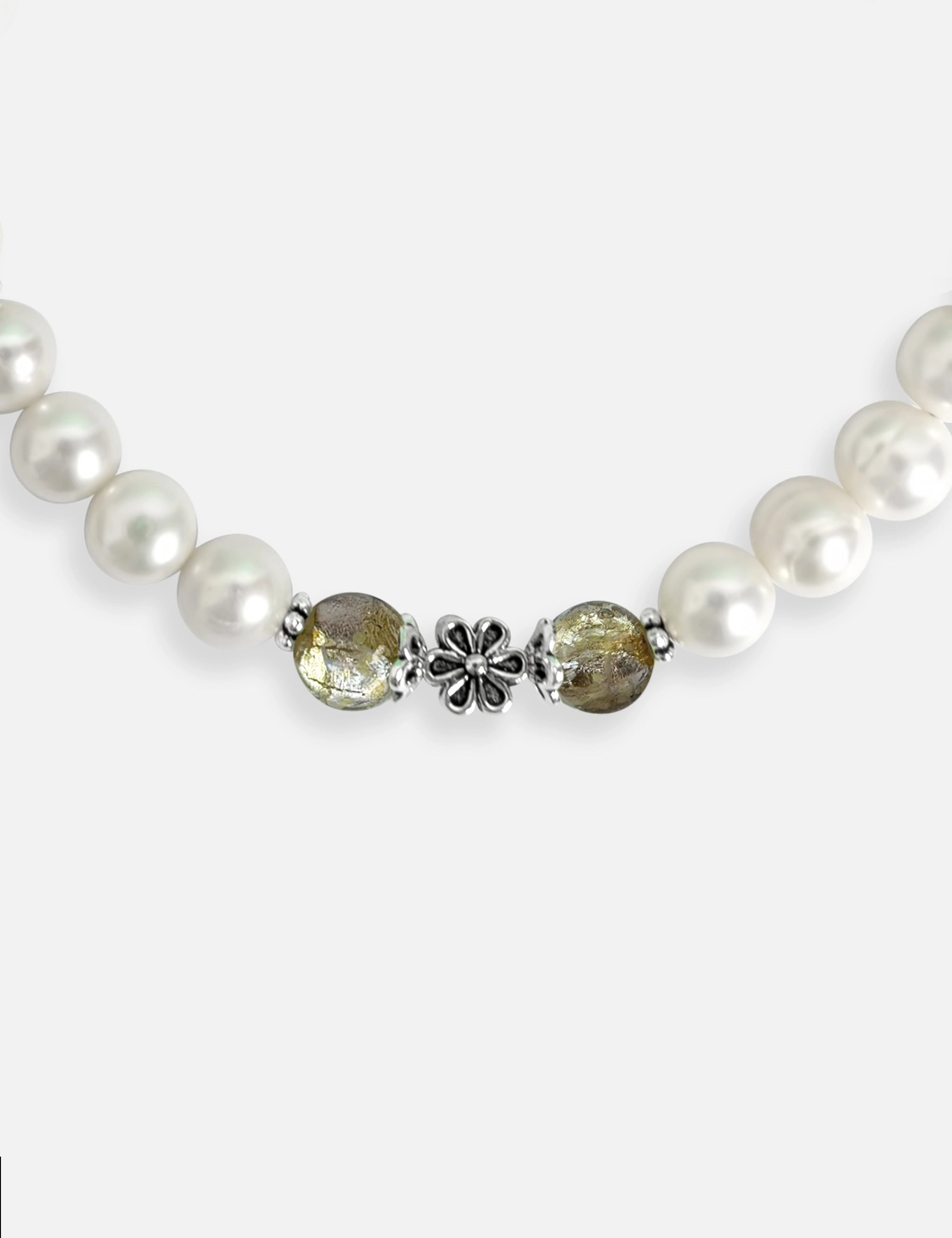 Bracelet perles culture kaki phosphorescent