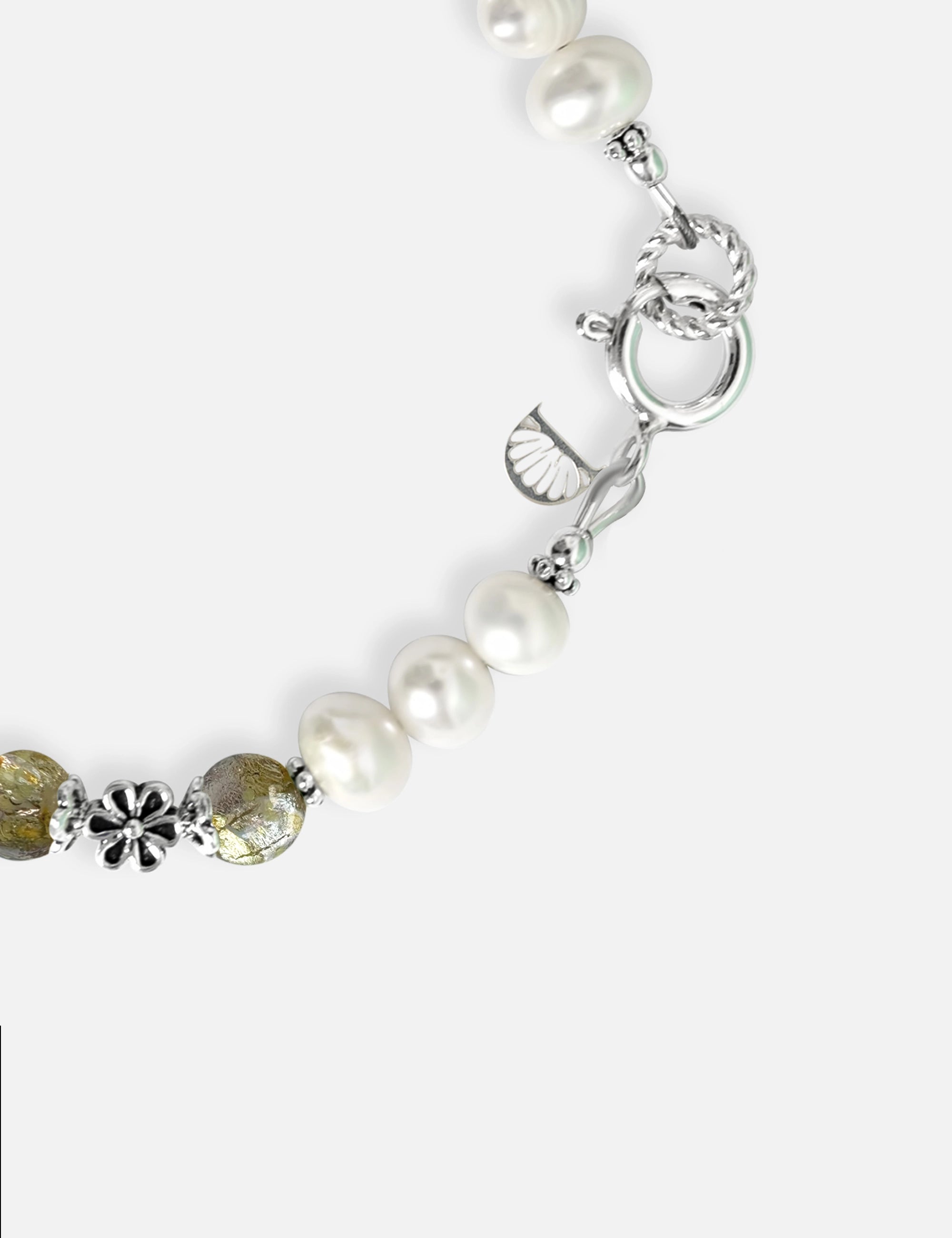 Bracelet perles culture kaki phosphorescent