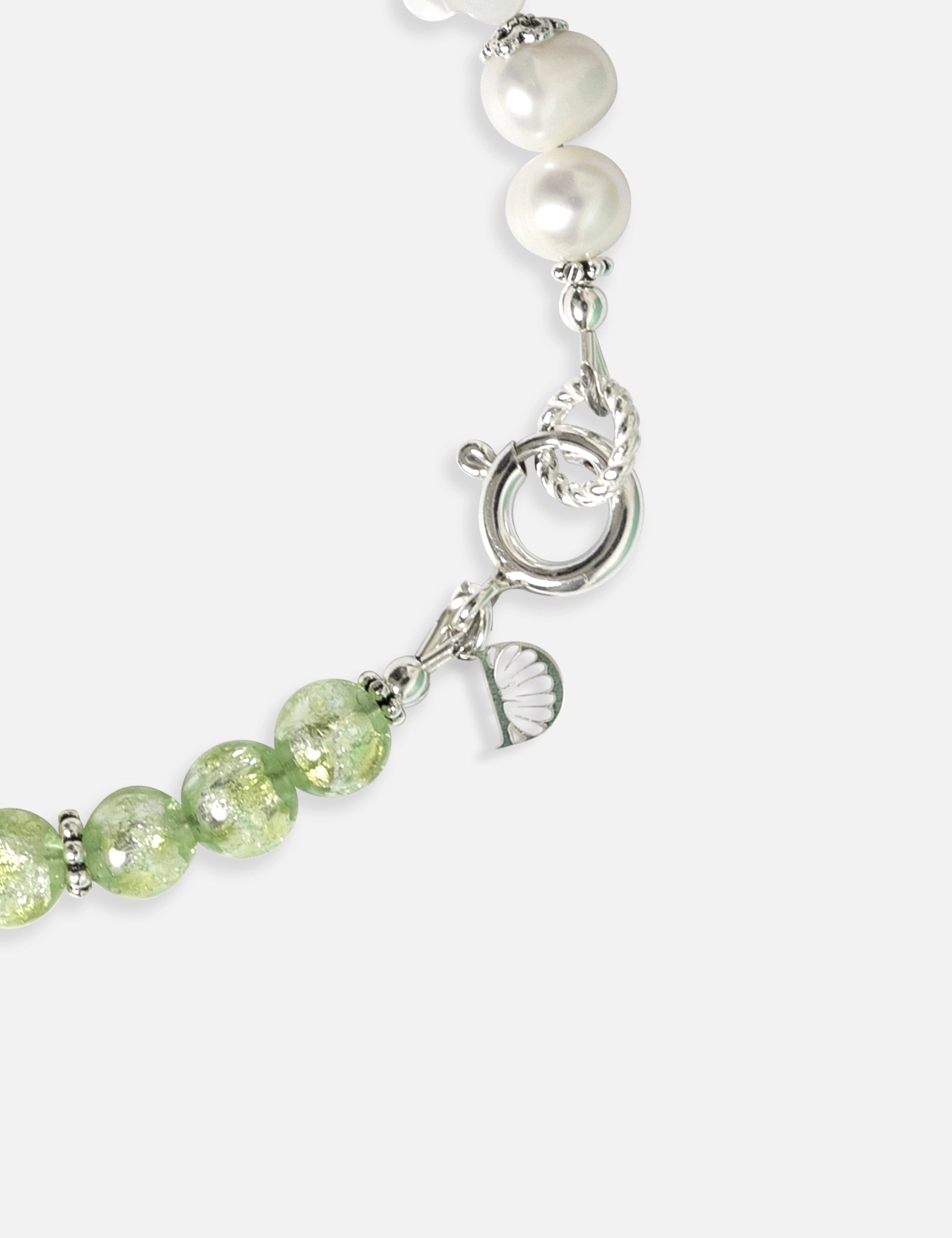 Collier perles de culture phosphorescent vert