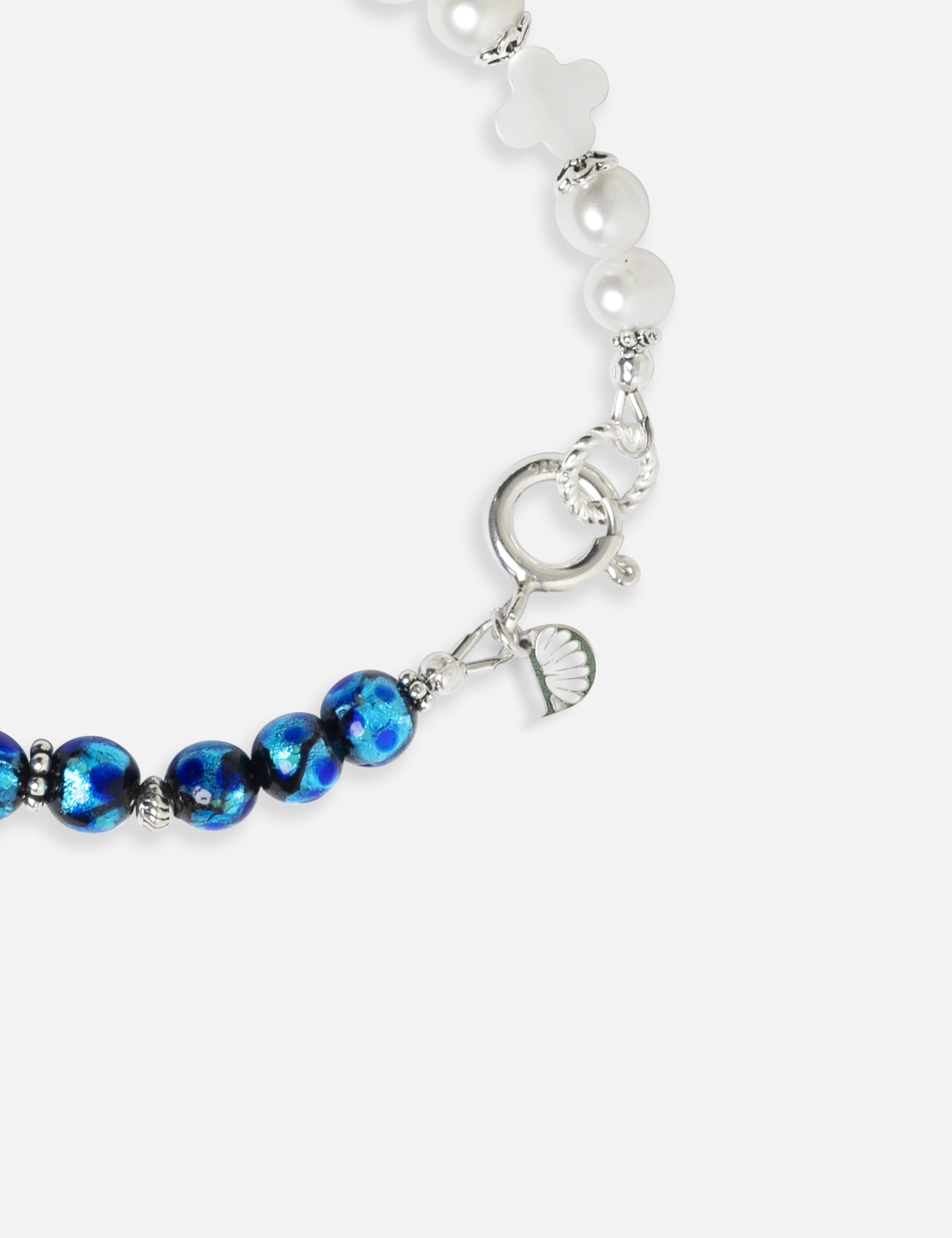 Bracelet perles de culture phosphorescent bleu