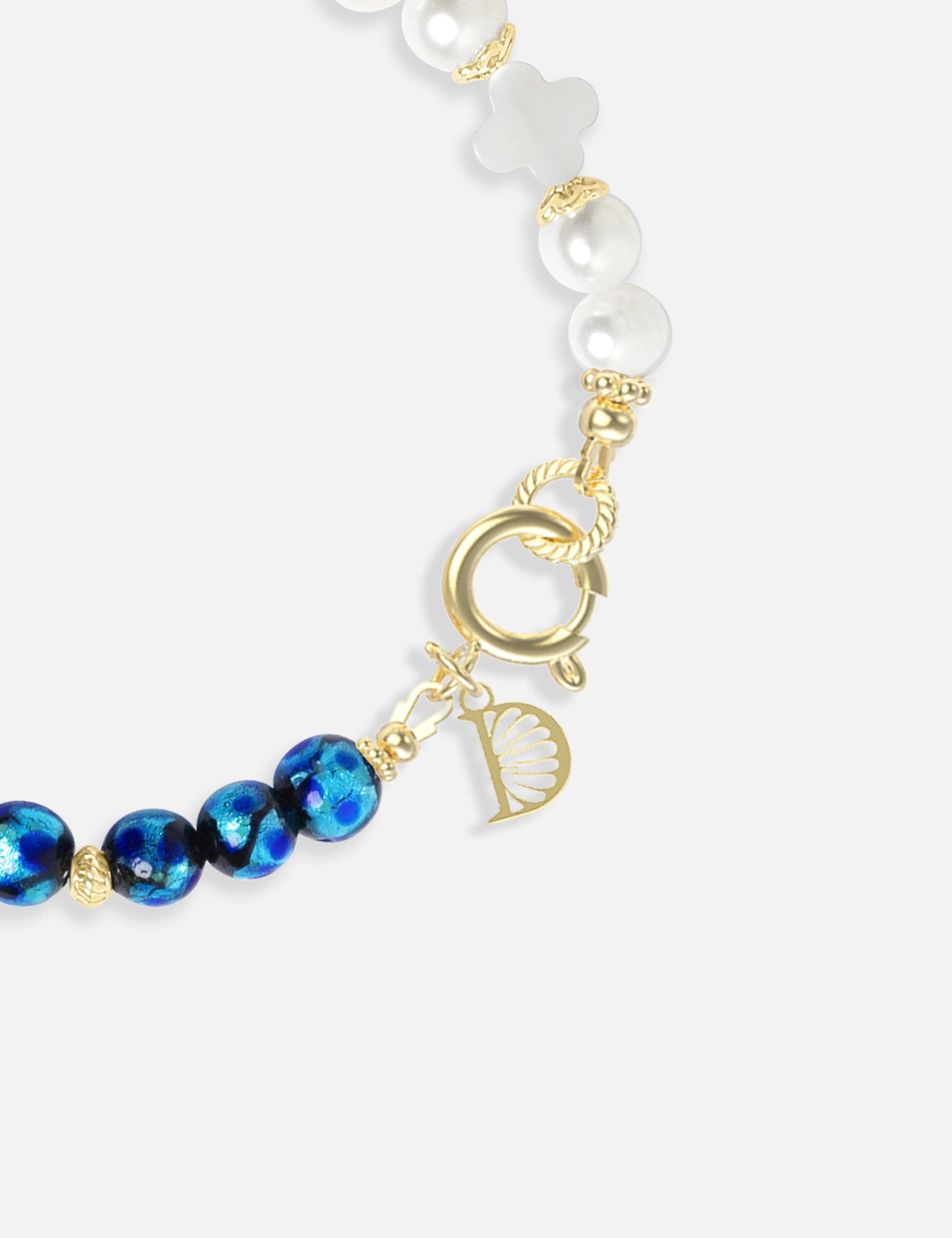 Bracelet perles de culture phosphorescent or