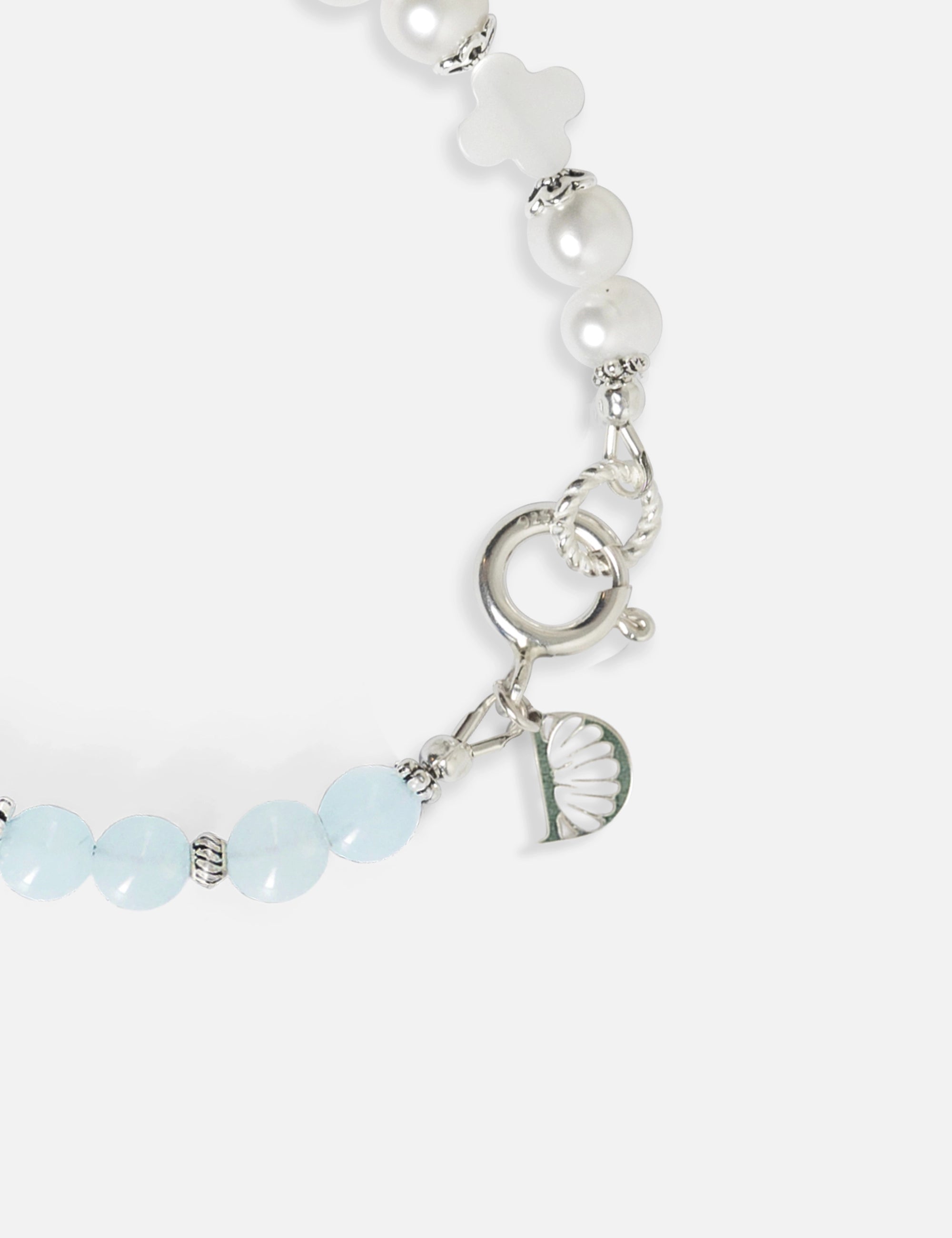 Bracelet perles de culture bleu
