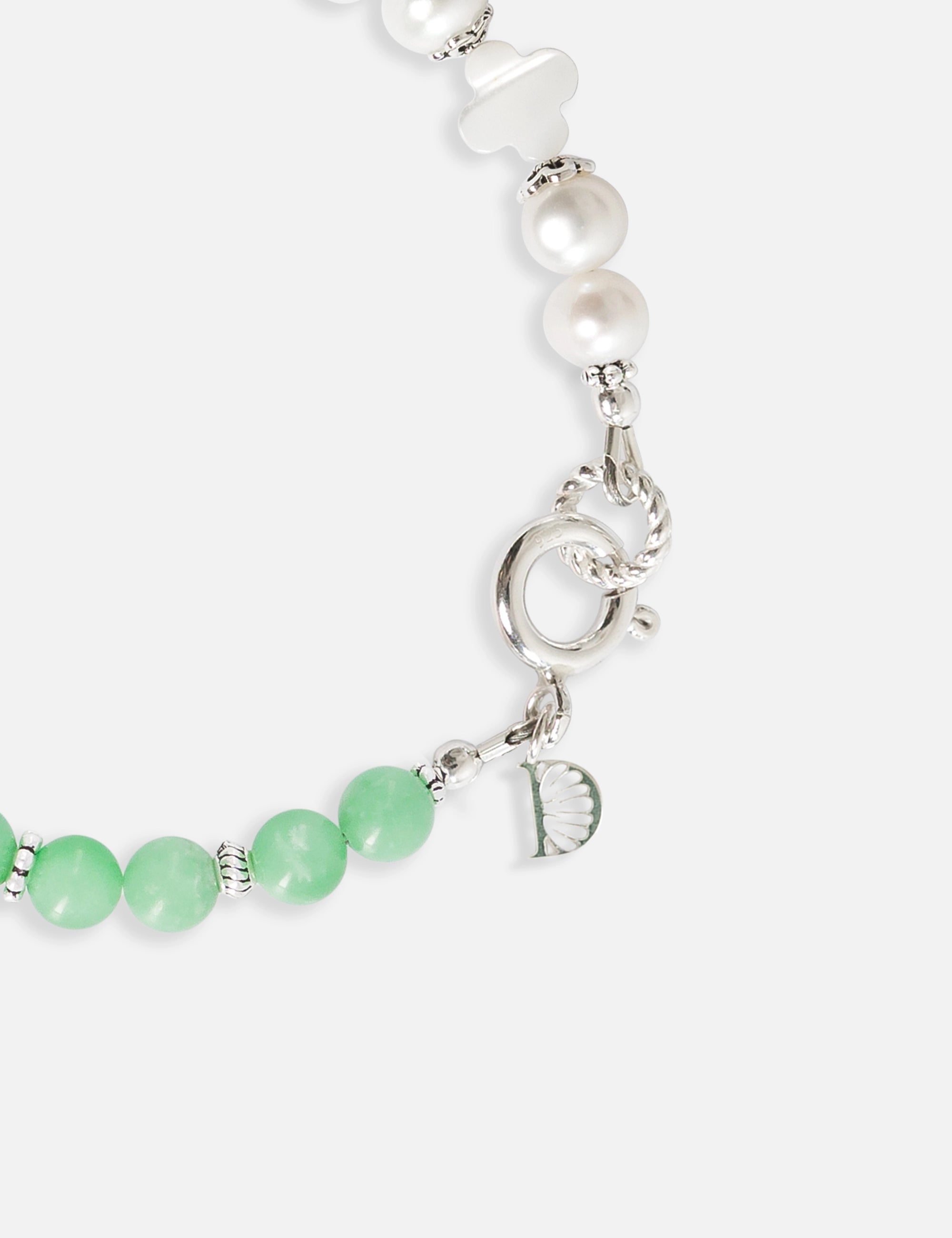 Bracelet perles de culture vert
