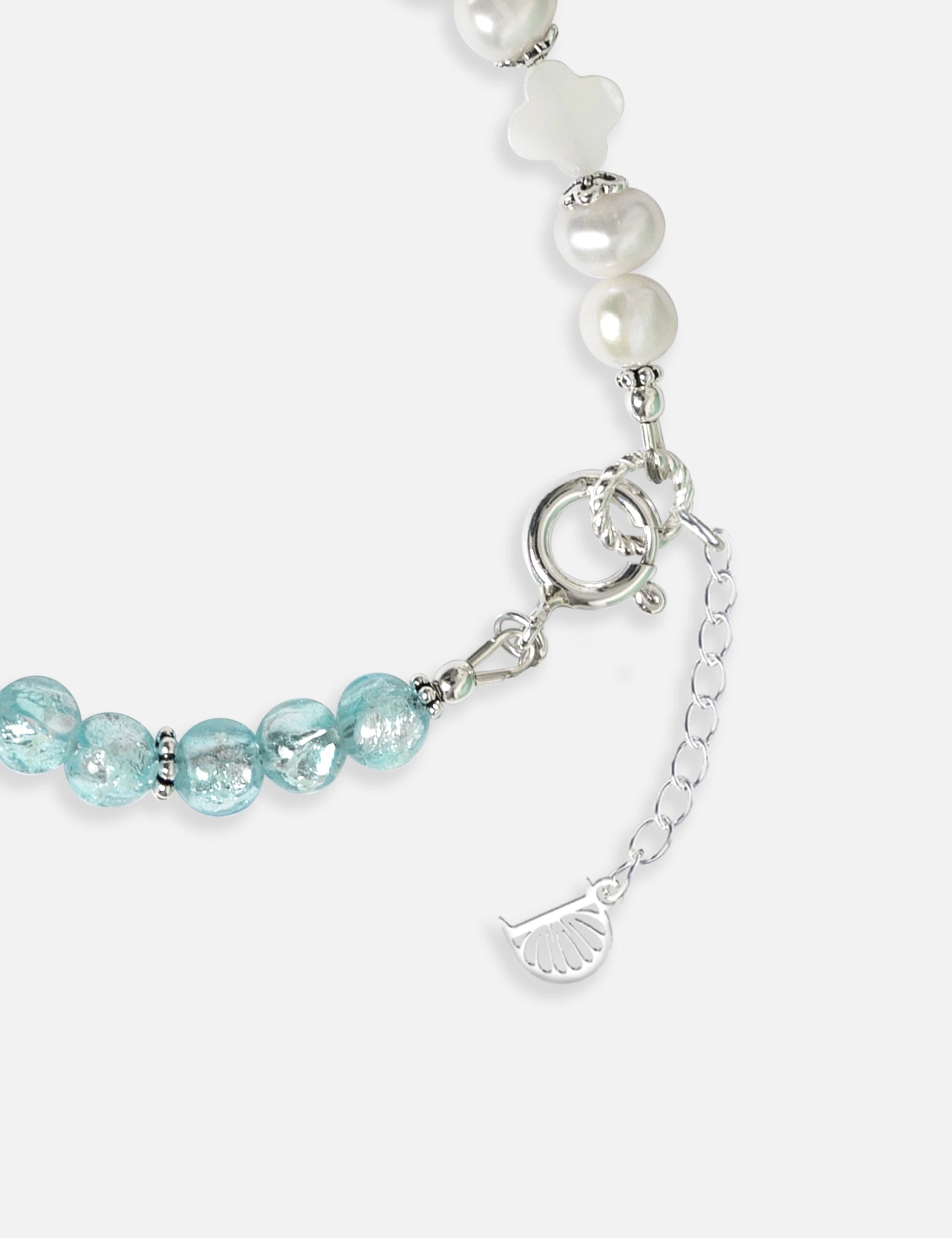 bracelet perles culture phosphorescent bleu