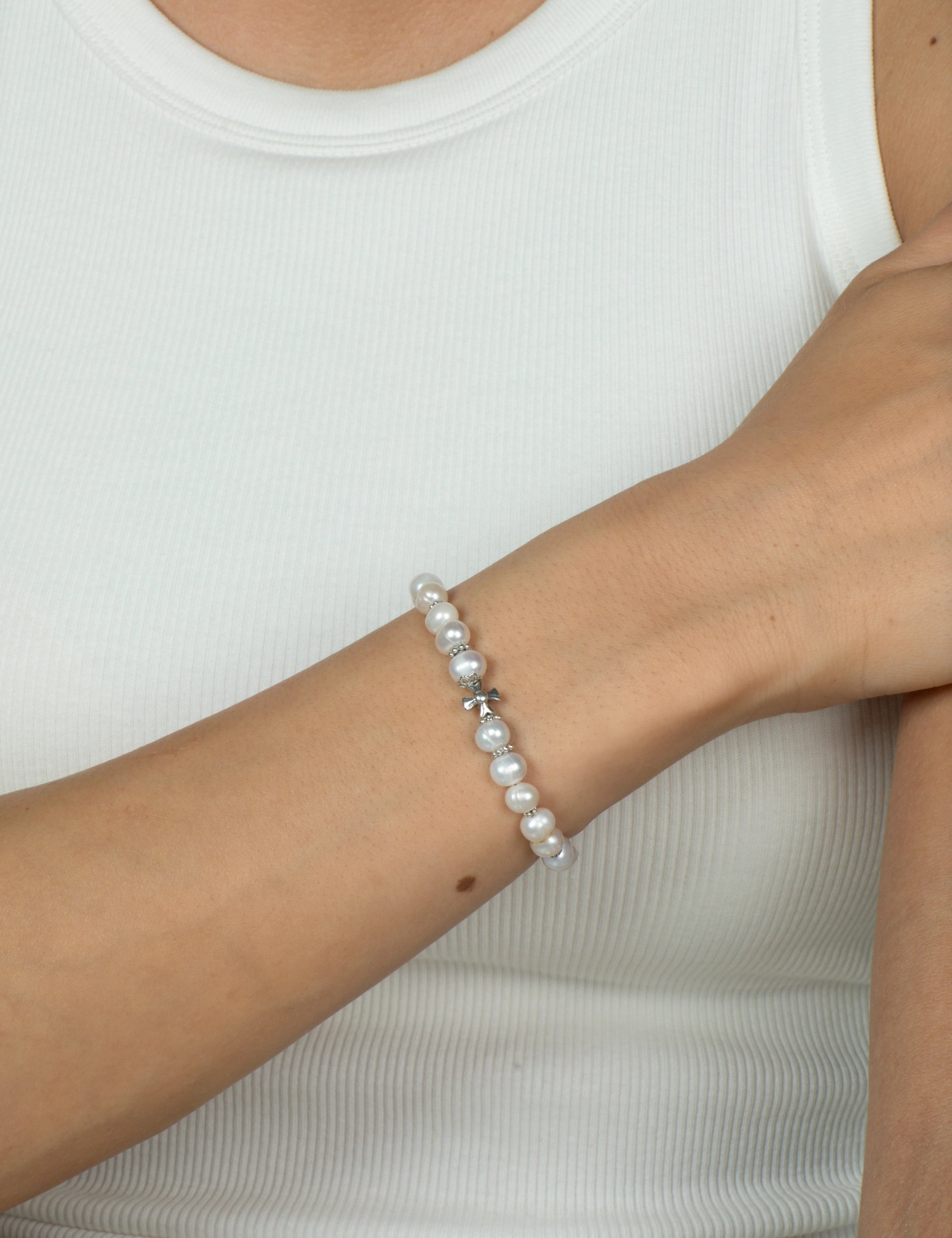 Bracelet perles de culture blanches