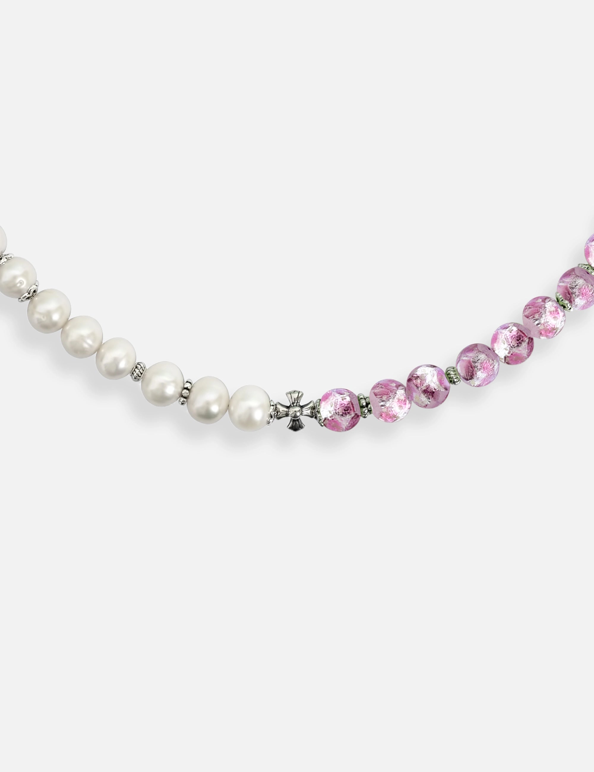 Collier perles de culture rose phosphorescent