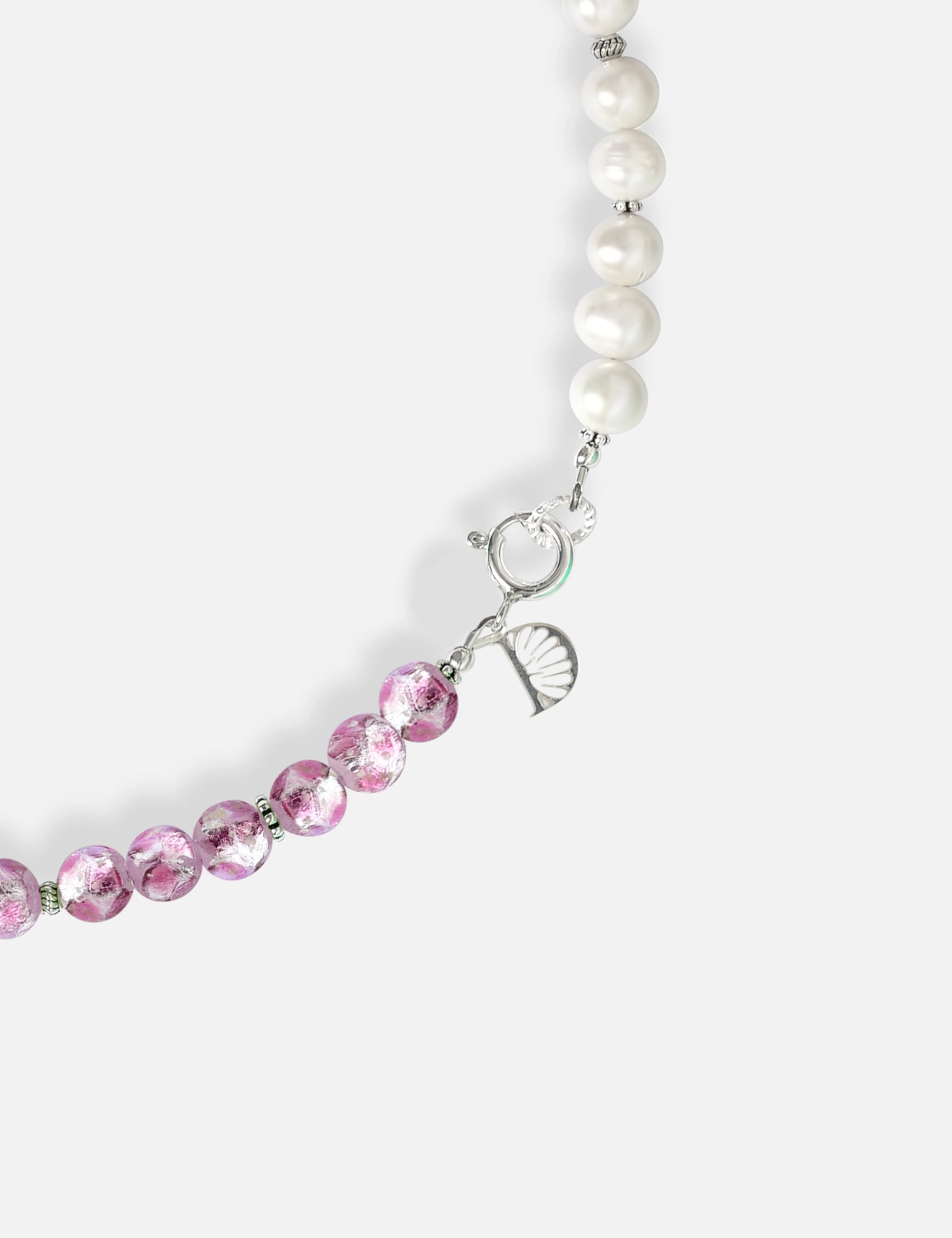 Collier perles de culture rose phosphorescent