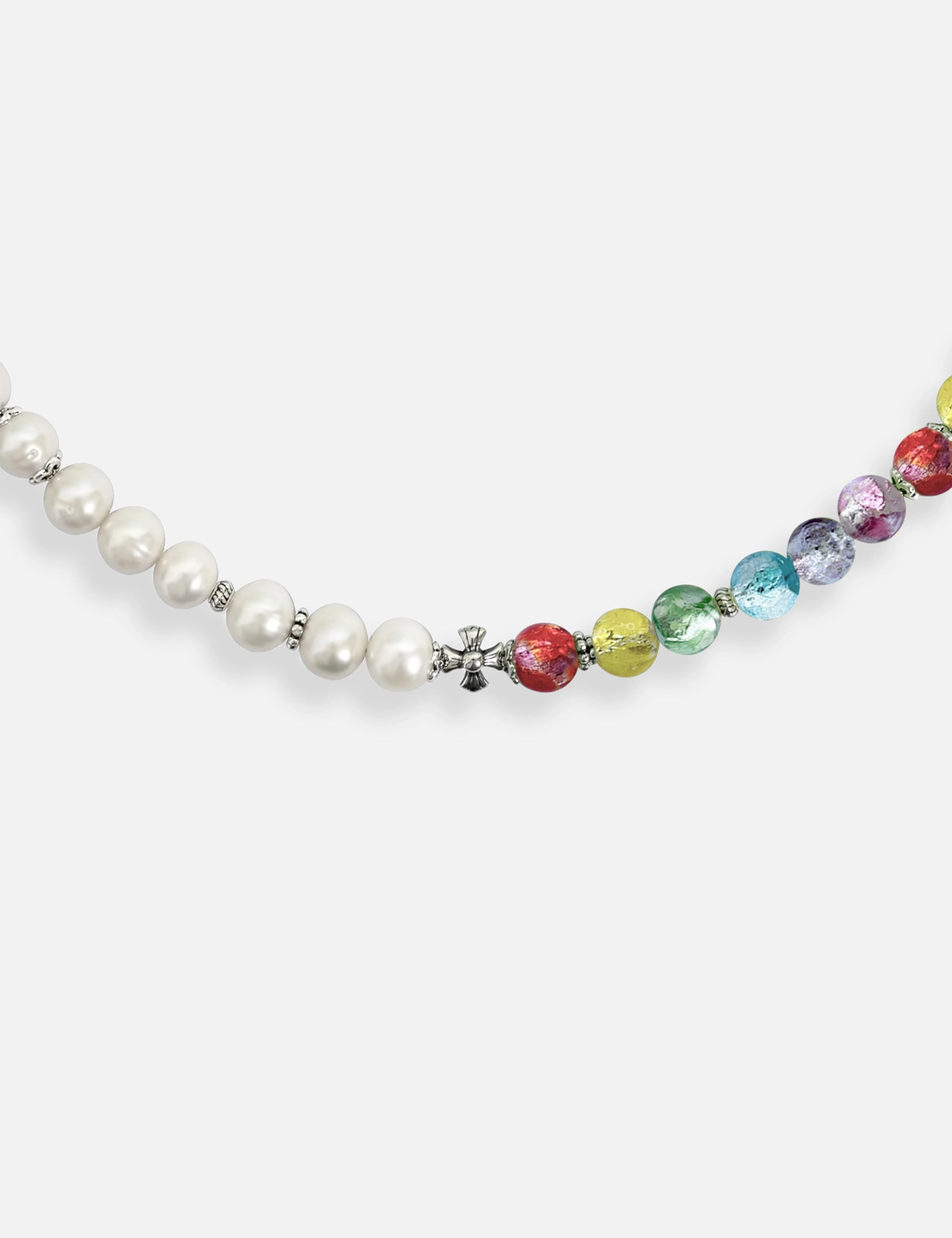Collier perles culture multicolore phosphorescent