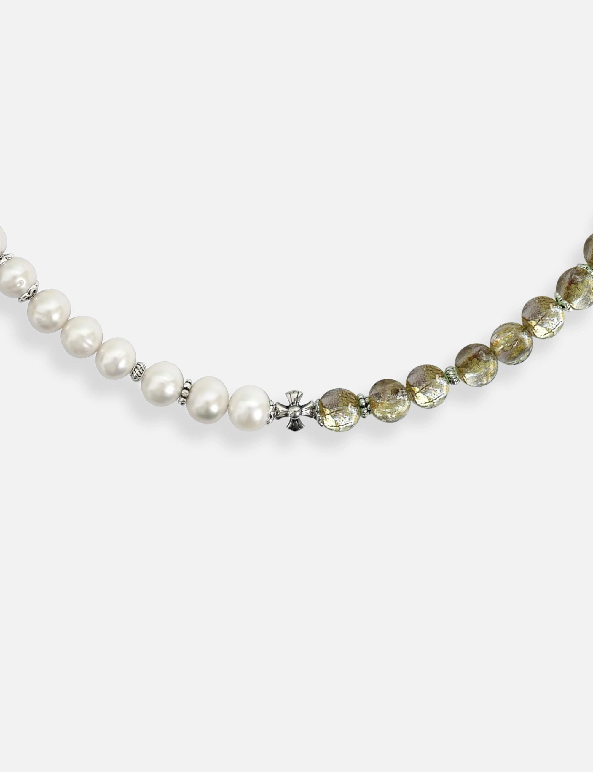 Collier perles de culture kaki phosphorescent