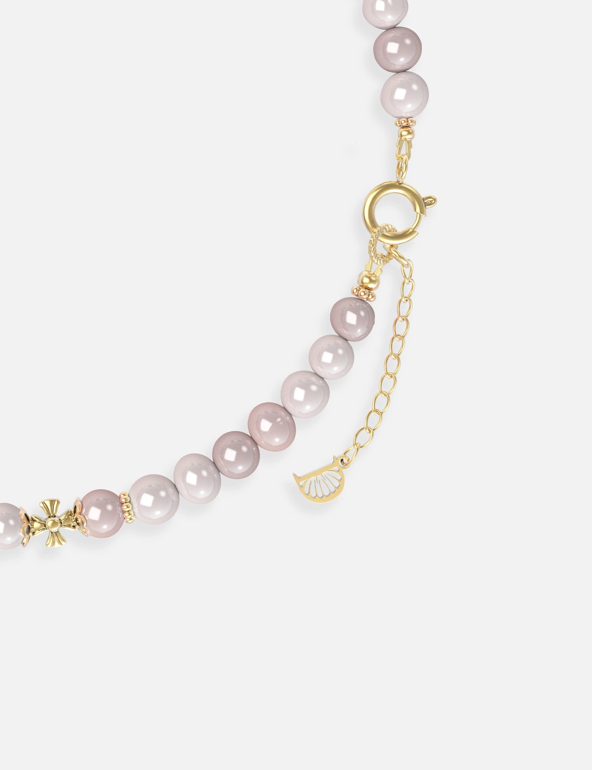 collier perles culture lilas doré