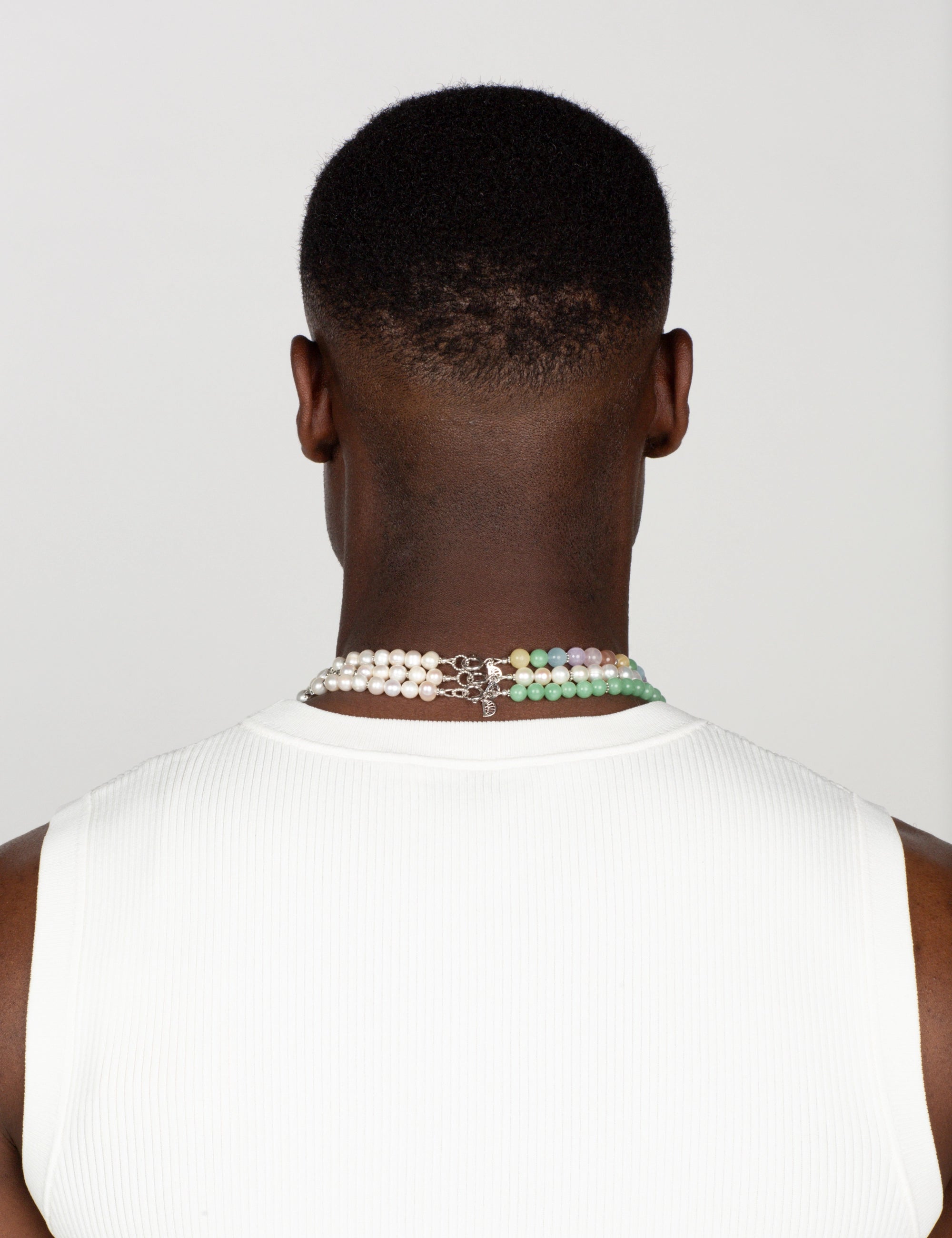 Collier perles de culture pierres multicolores