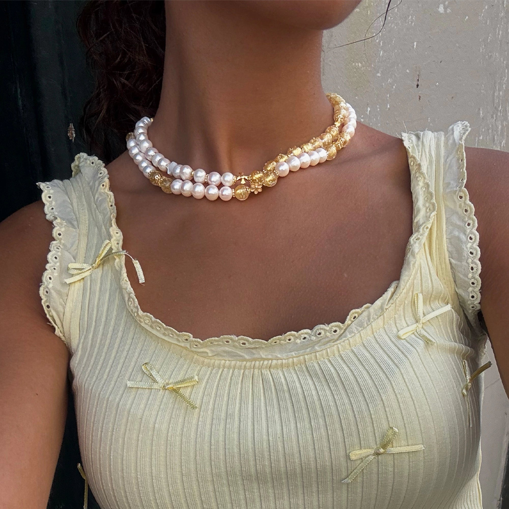 collier perles de culture phosphorescent